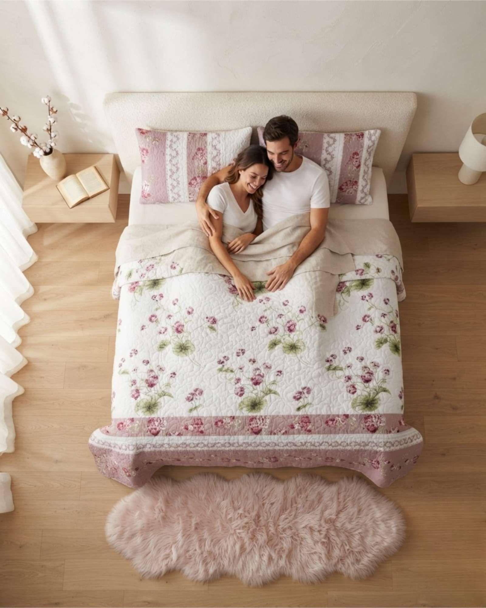 Cubrecama Quilt de Verano King Delgado Ultra Liviano + 2 Almohadas 05-2