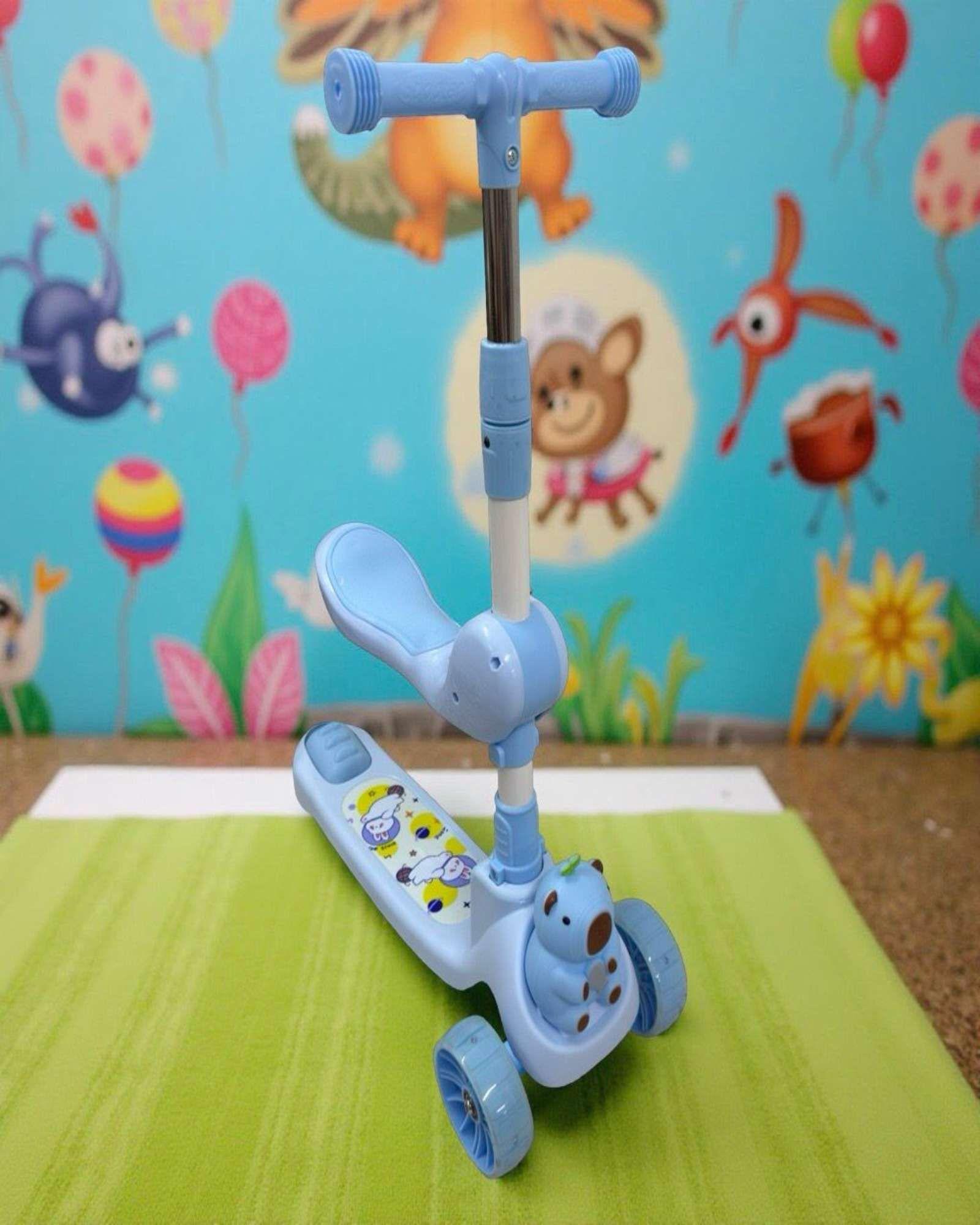 Scooter para niños con diseño de Capibara Azul-3