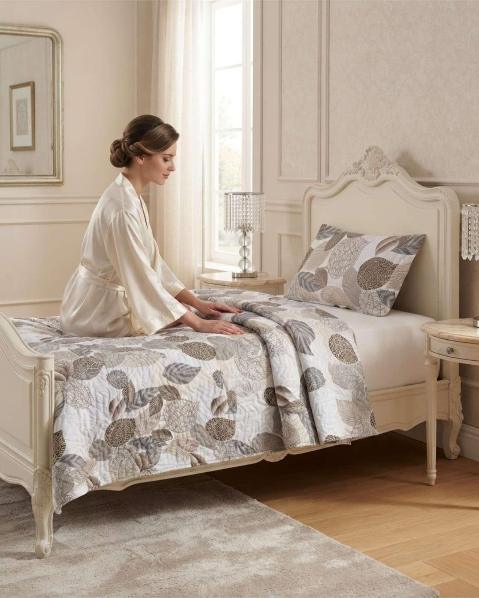 Cubrecama Quilt de Verano 1.5 Plazas Delgado + 1 Almohada 02-3