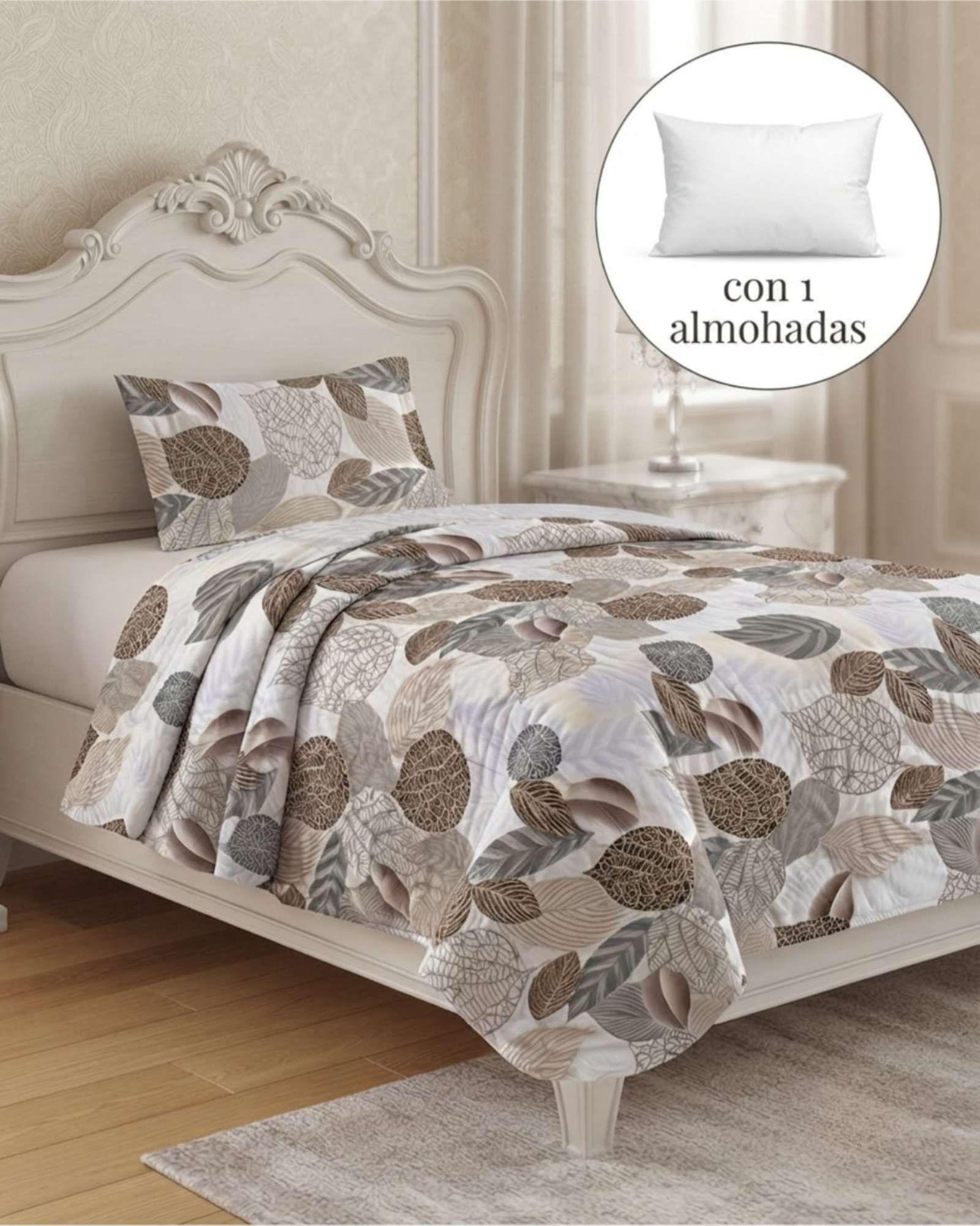 Cubrecama Quilt de Verano 1.5 Plazas Delgado + 1 Almohada 02-4