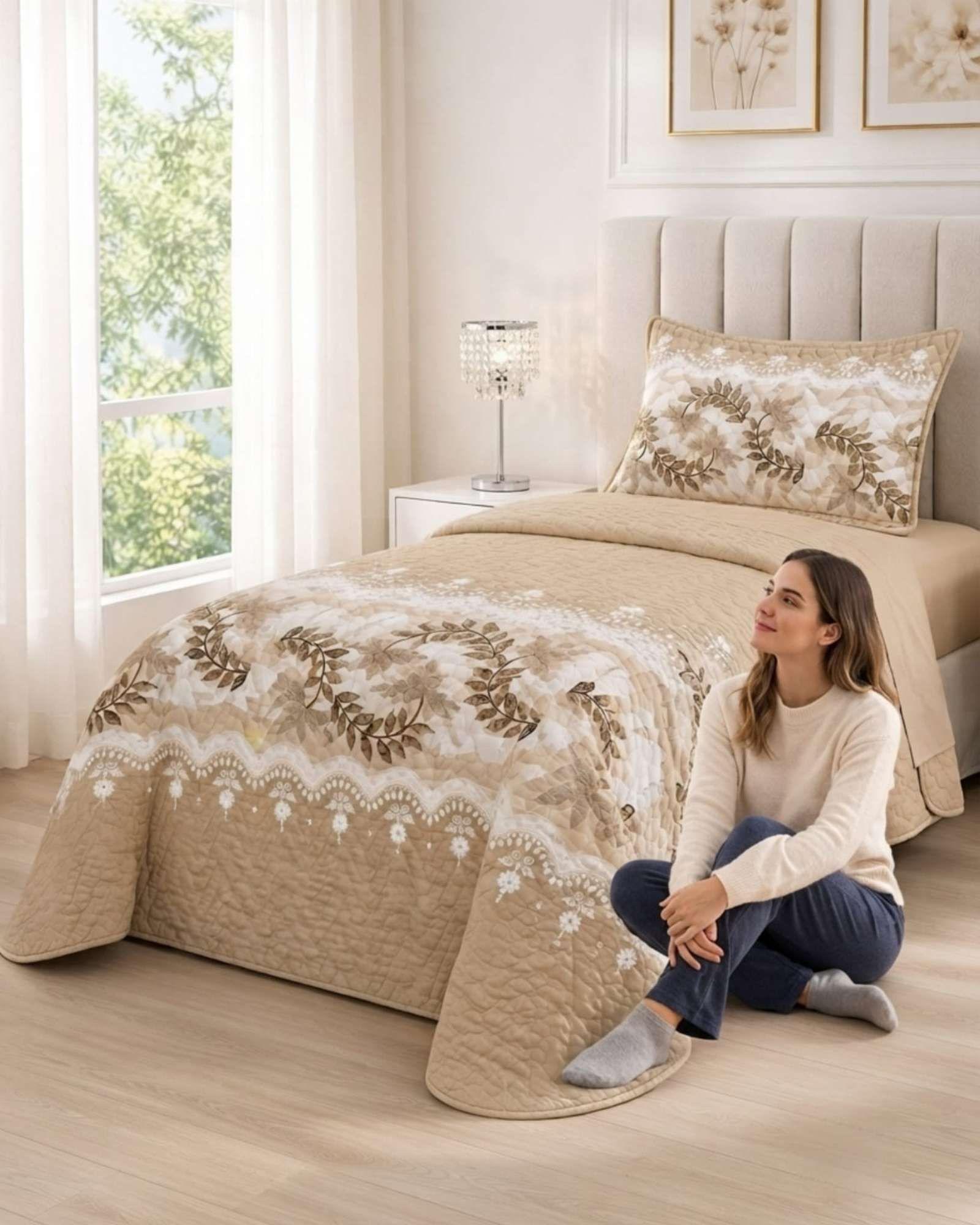 Quilt De Verano 1.5 Plazas Cubrecama Delgado Fresco Y Ligero 13-3