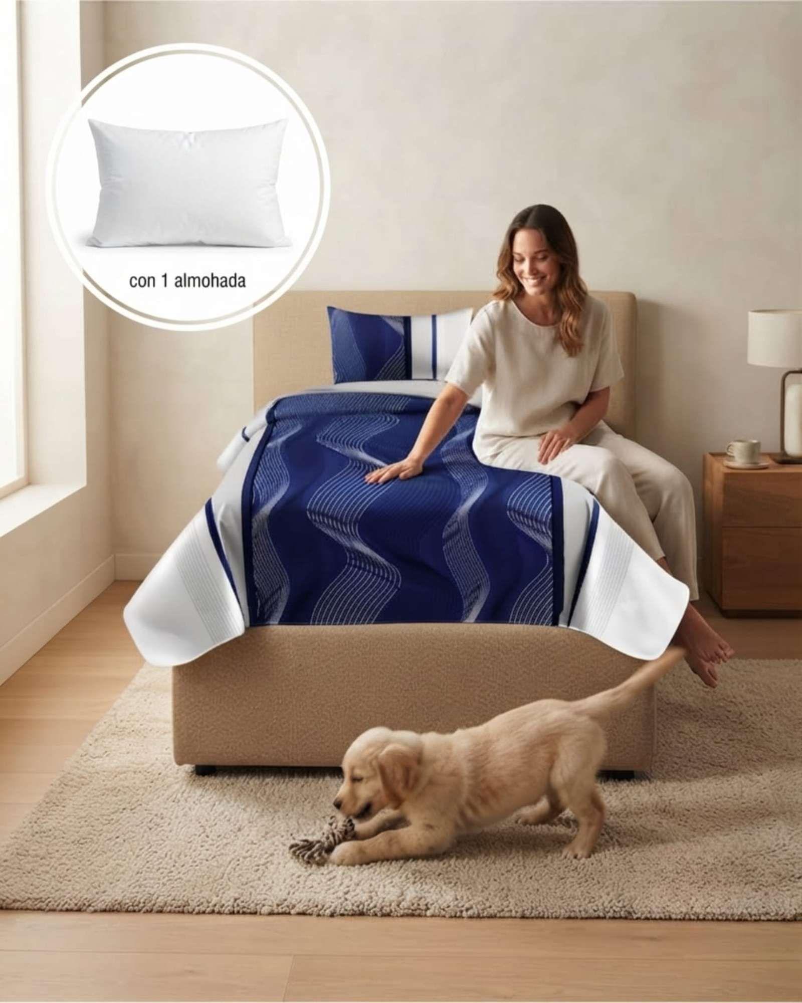 Cubrecama Quilt de Verano 1.5 Plazas Delgado + 1 Almohada 05-4