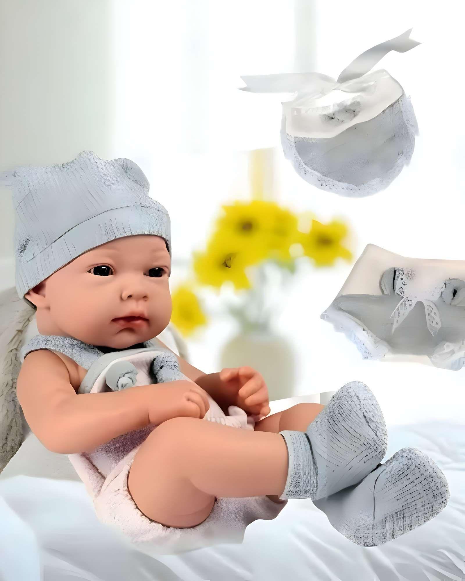 Muñeca infantil bebé realista silicona babydoll celeste -3