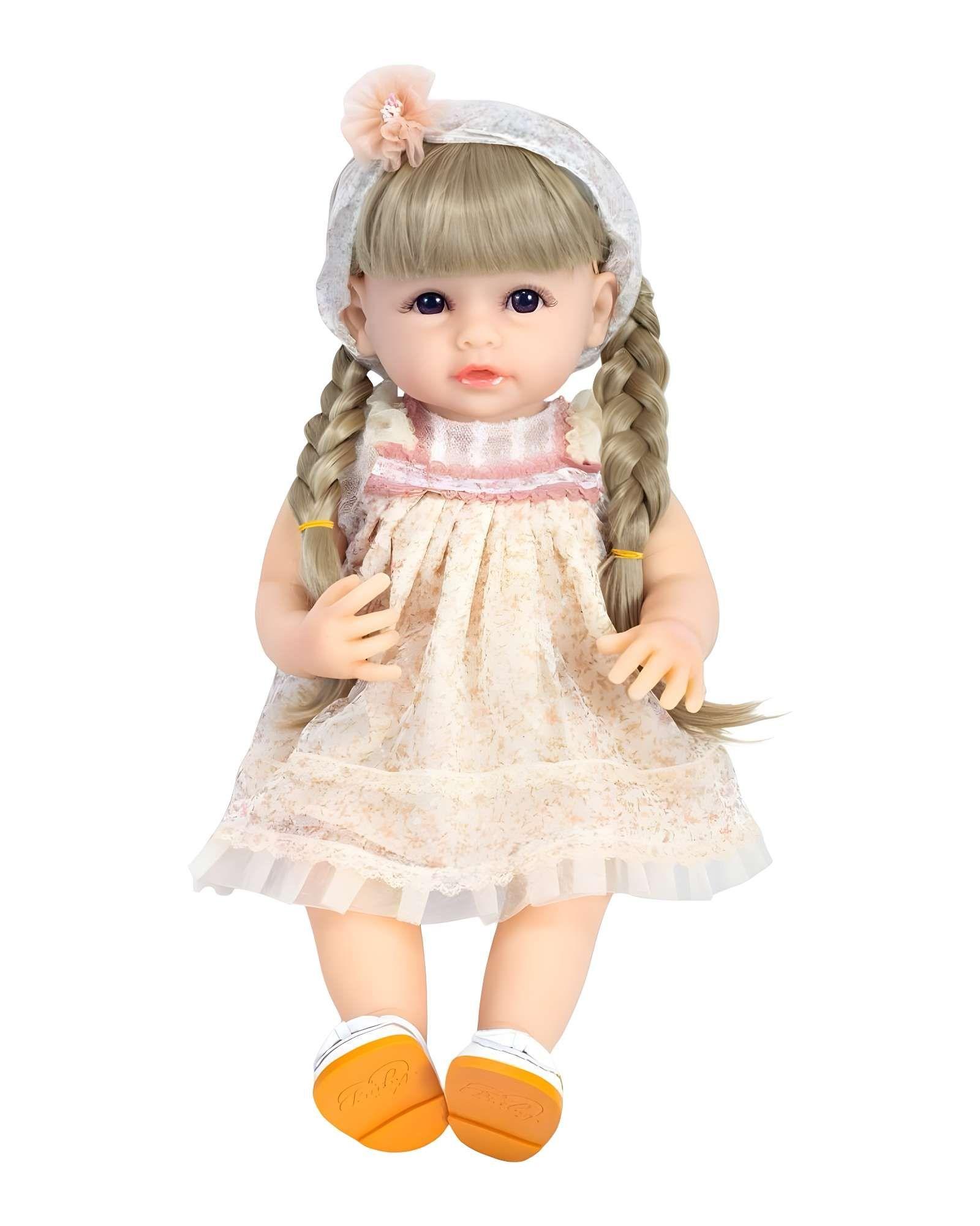 Muñeca infantil bebé realista silicona blanca-3