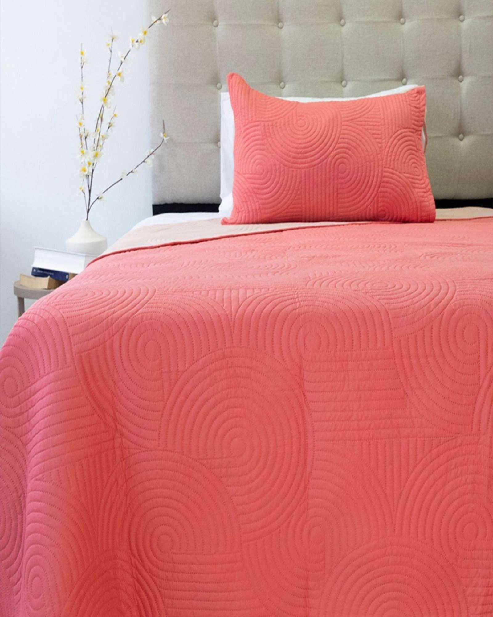 Quilt Bicolor MAS 1 ALMOHADA DE REGALO plaza y media Doral D07-0