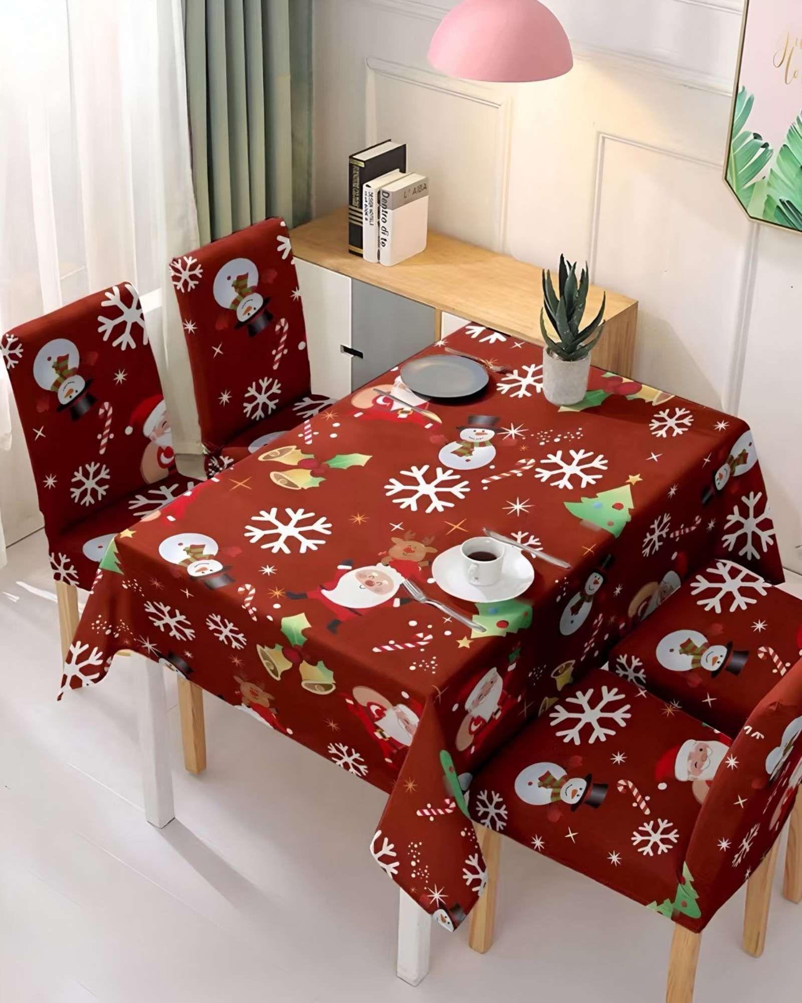 PACK Mantel más 6 fundas de sillas antimanchas navideño 140x220 cm 08-2
