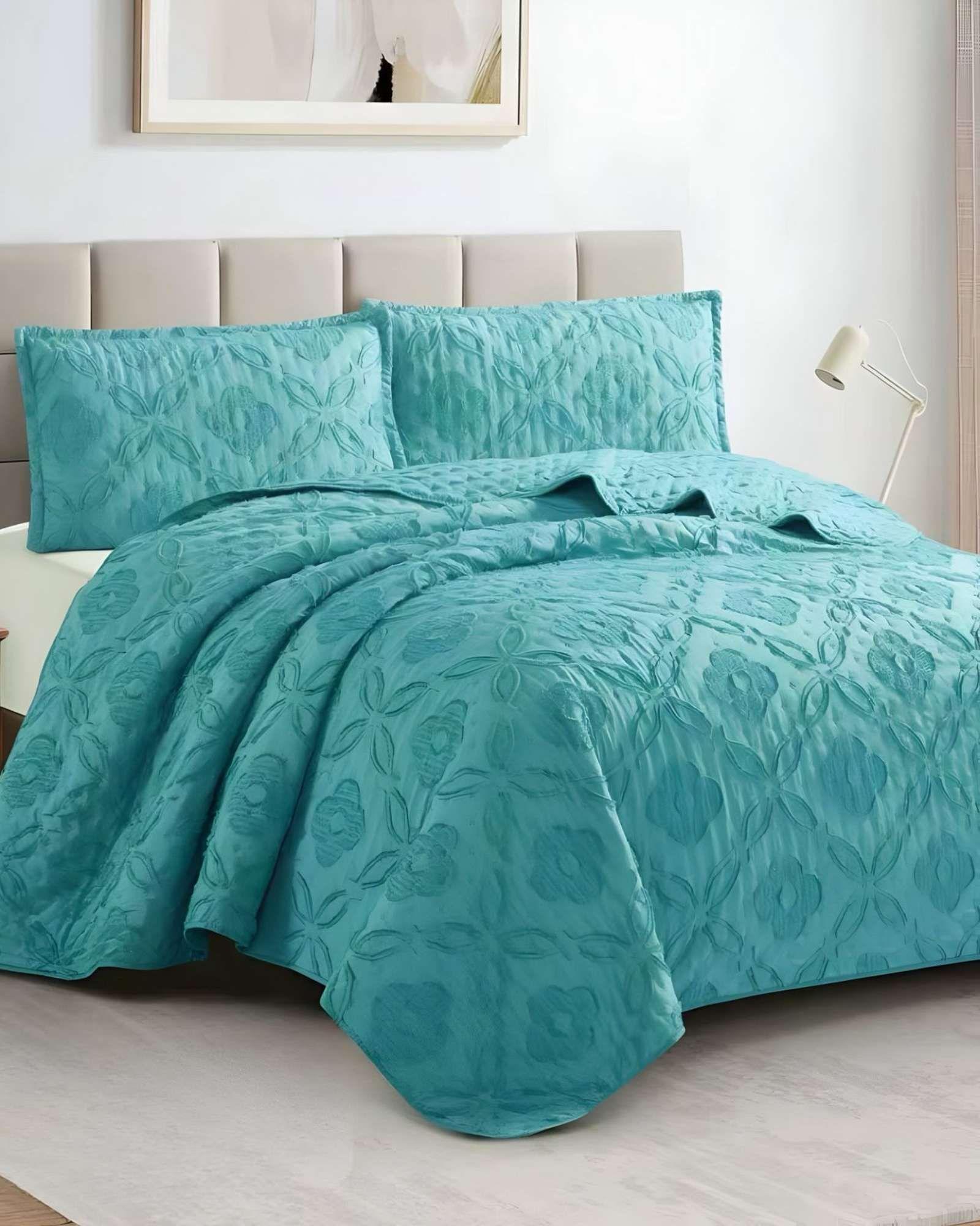 CUBRECAMA QUILT TUFTING DE LUJO SUAVE PLAZA Y MEDIA-2