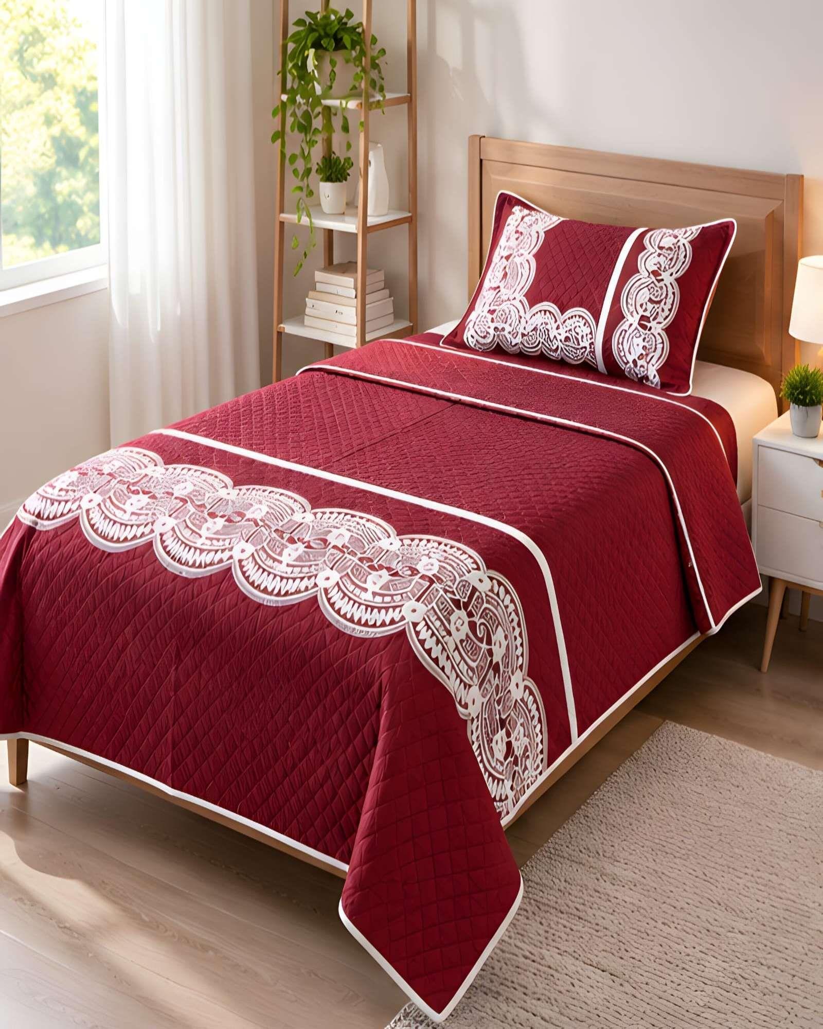 Quilt Delgado Cubrecama 1.5 Plazas + Funda de Almohada D5-0