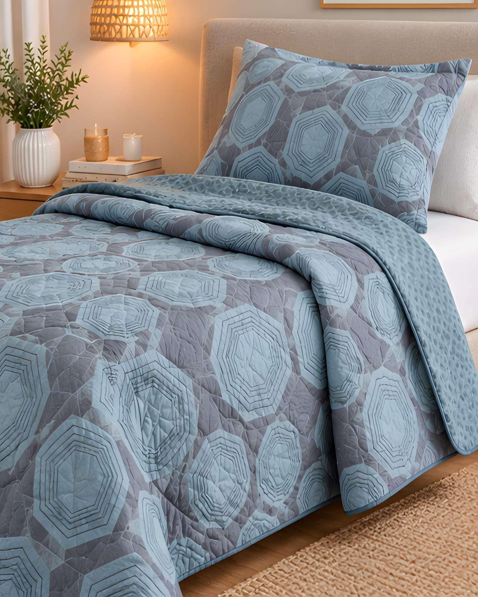 Cubrecama Quilt 1.5 Plazas para Verano con Almohada Incluida 01-2