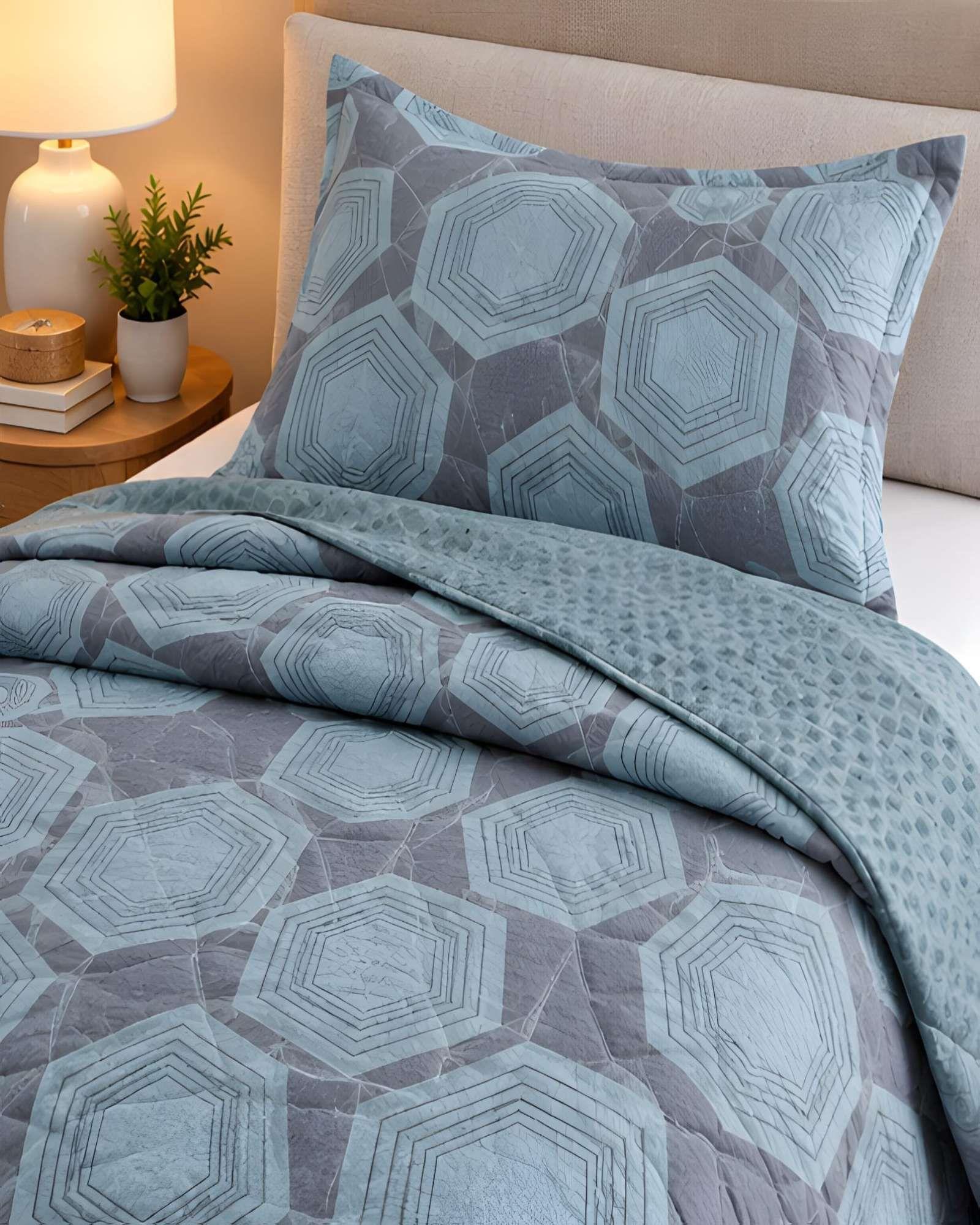 Cubrecama Quilt 1.5 Plazas para Verano con Almohada Incluida 01-3