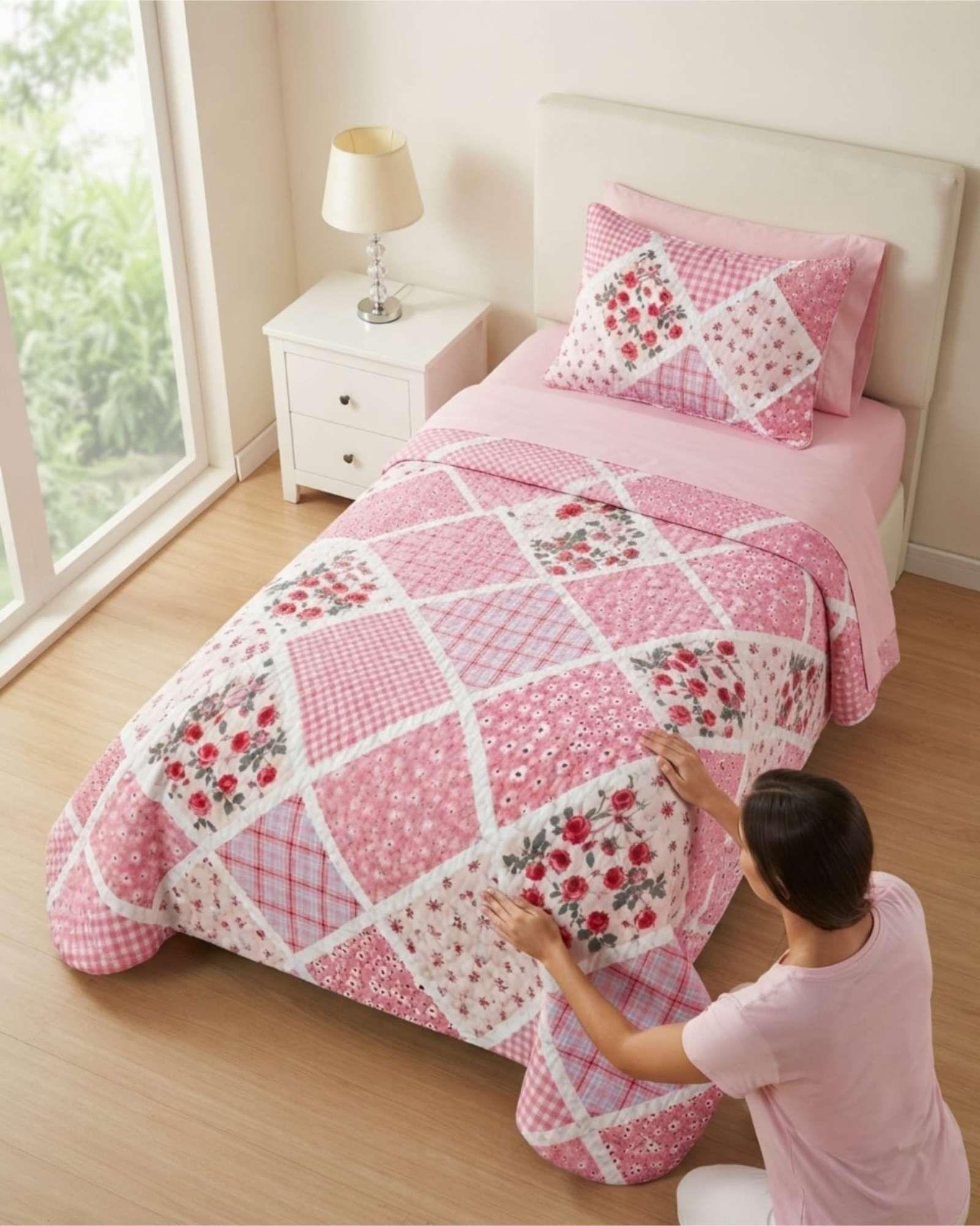 Quilt De Verano 1.5 Plazas Cubrecama Delgado Fresco Y Ligero 14-0