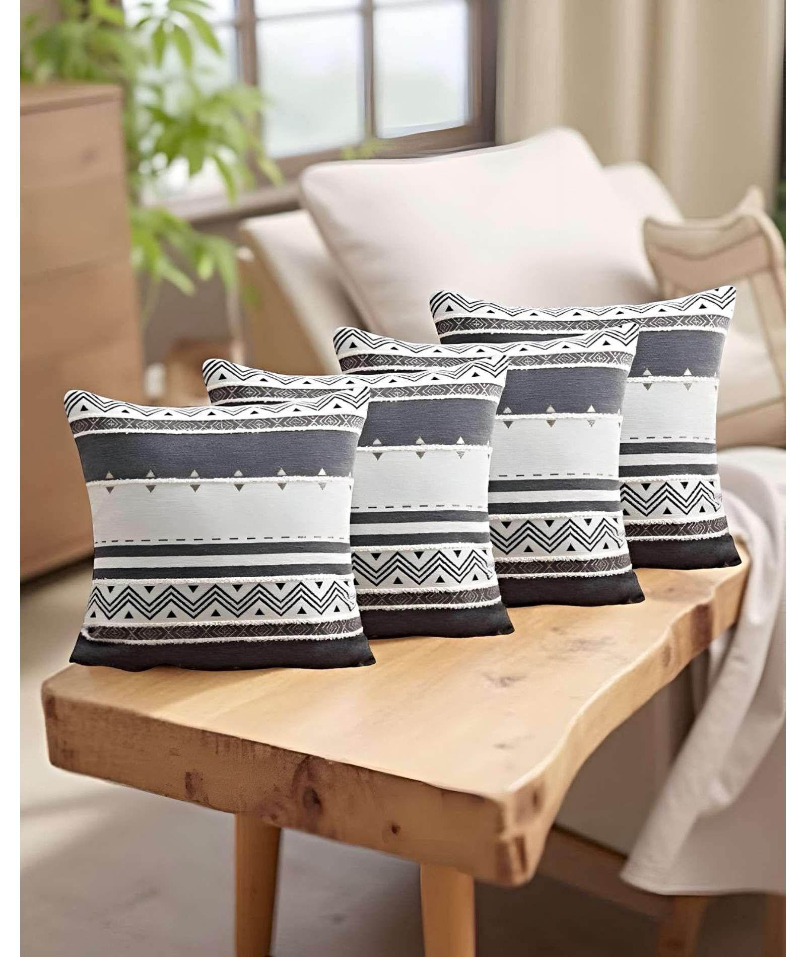 JUEGO DE 4 FUNDAS DE COJINES DISEÑO CHENILLE MANDALA A1-2