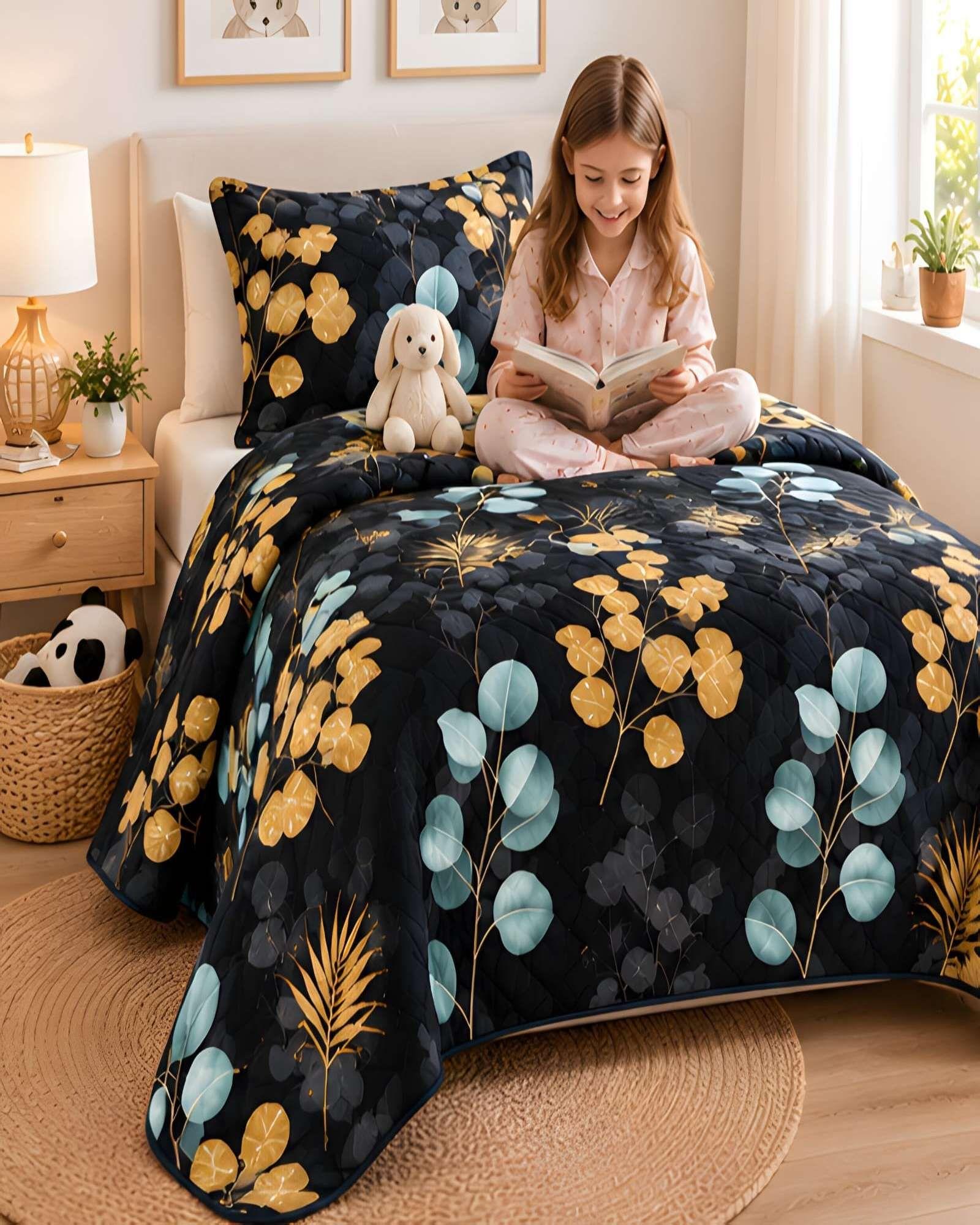 Cubrecama Quilt de Verano Plaza y Media con Funda Incluida 14-0