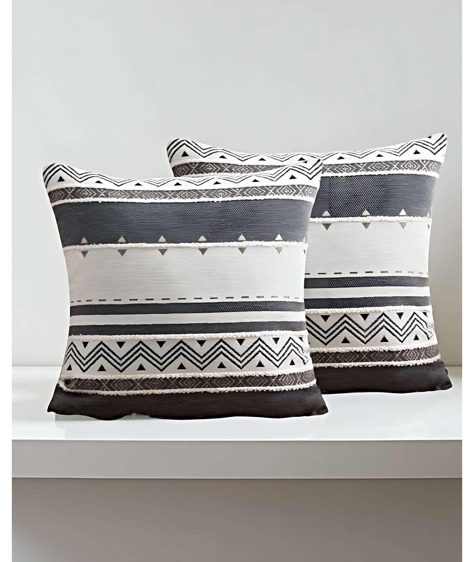 JUEGO DE 2 FUNDAS DE COJINES DISEÑO CHENILLE MANDALA A1-2