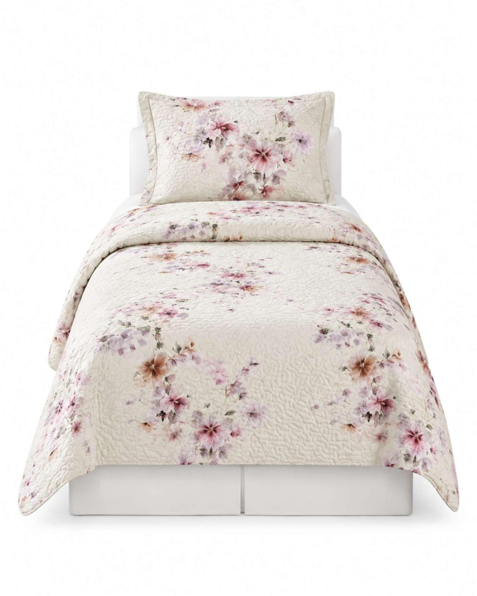 Set Cubrelecho Quilt Verano 1.5 Plazas Fresco + 1 Almohada a5-5
