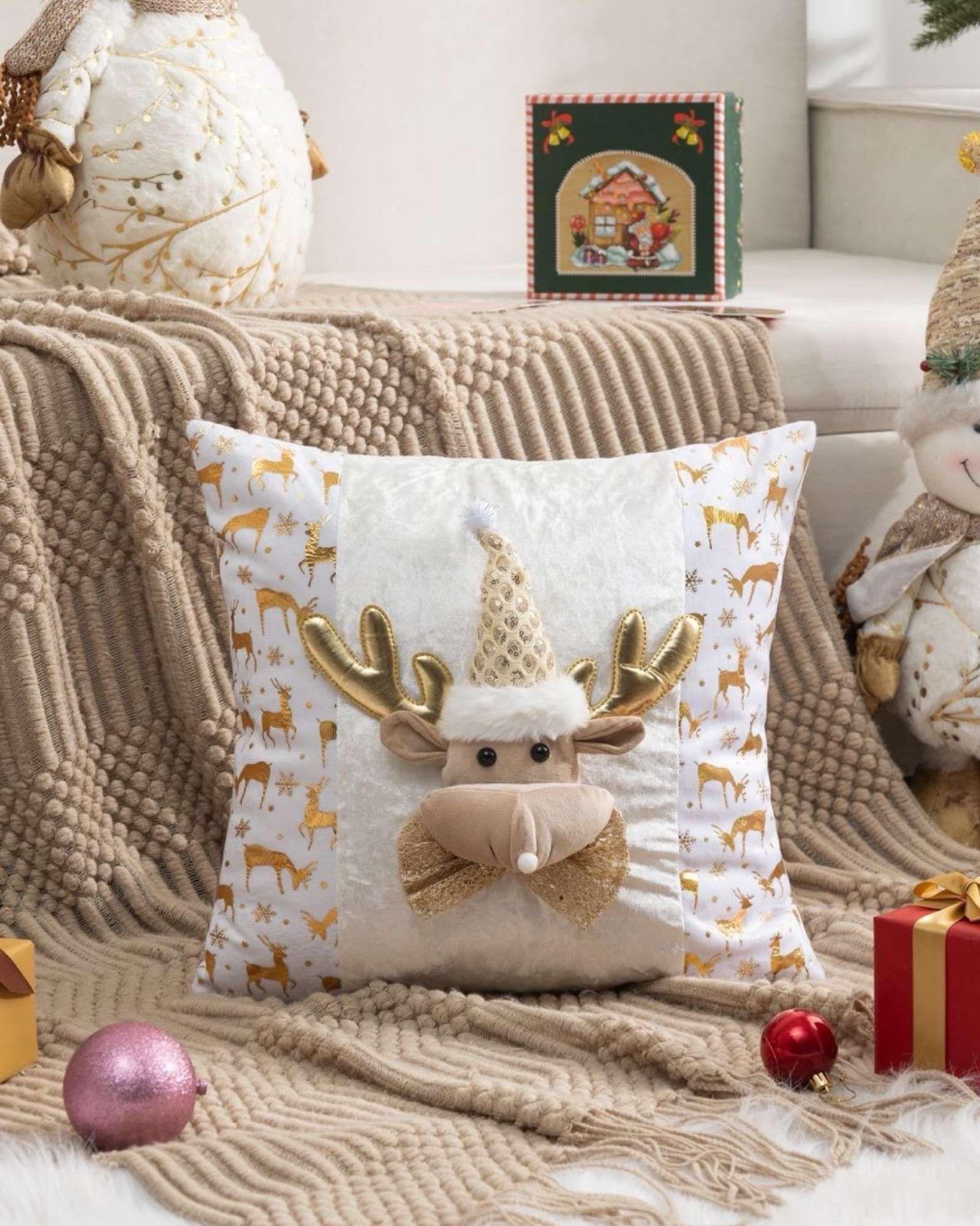 PACK DE 4 FUNDAS DE COJIN PARA NAVIDAD 3D   B13-1