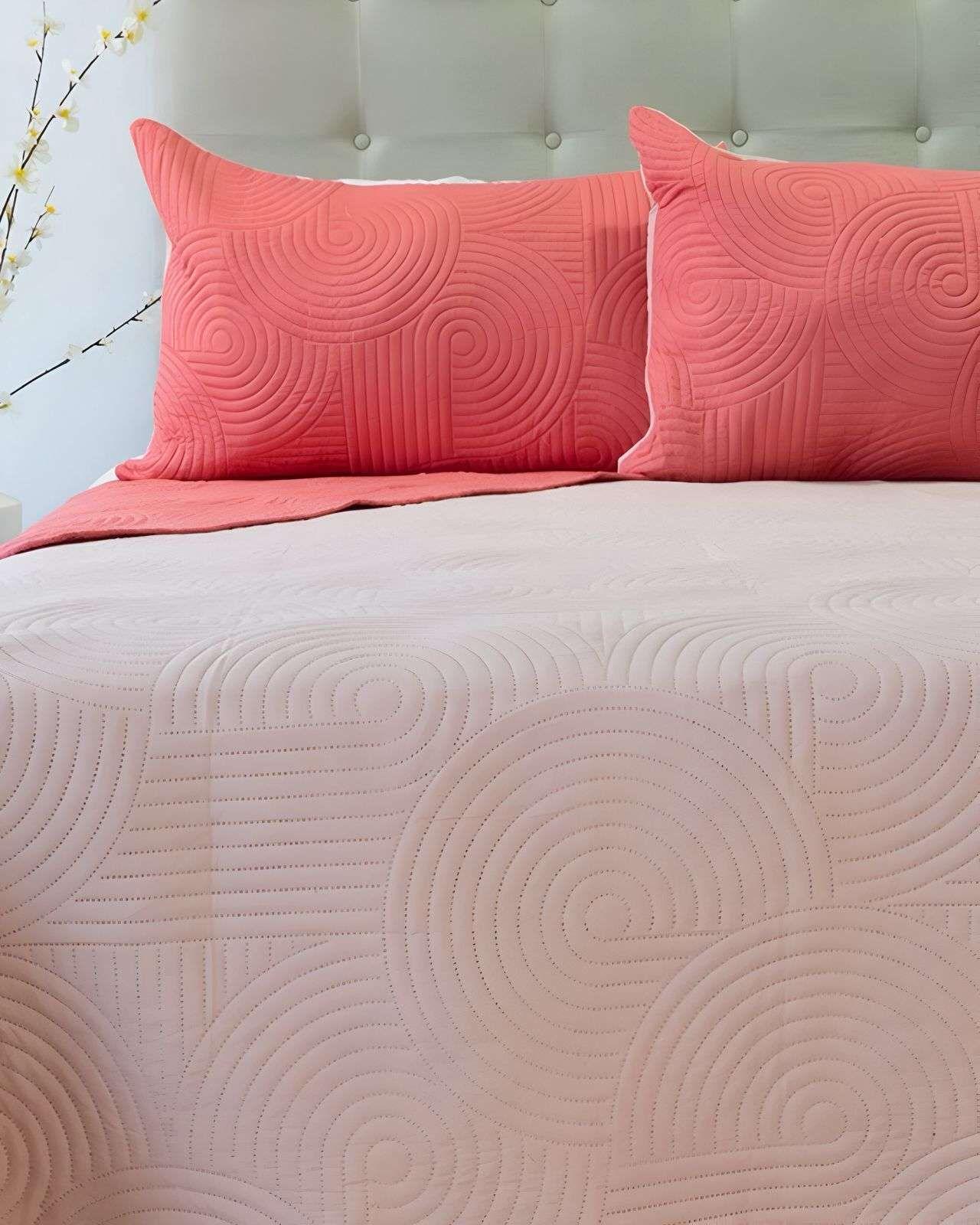 Cubrecama Quilt Hotpress Liso Bicolor King Doral D08-0