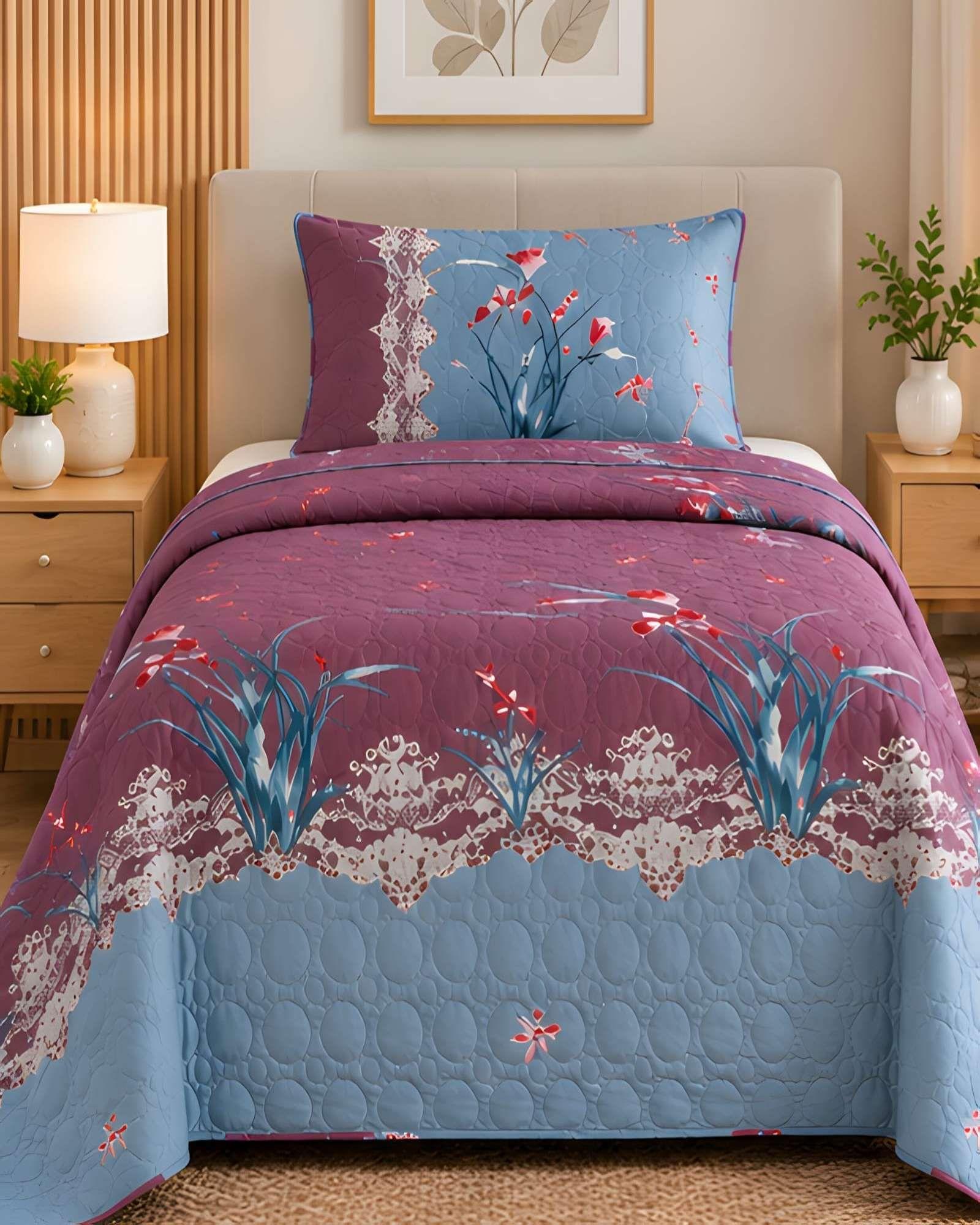 Cubrecama Quilt 1.5 Plazas para Verano con Almohada Incluida 09-2