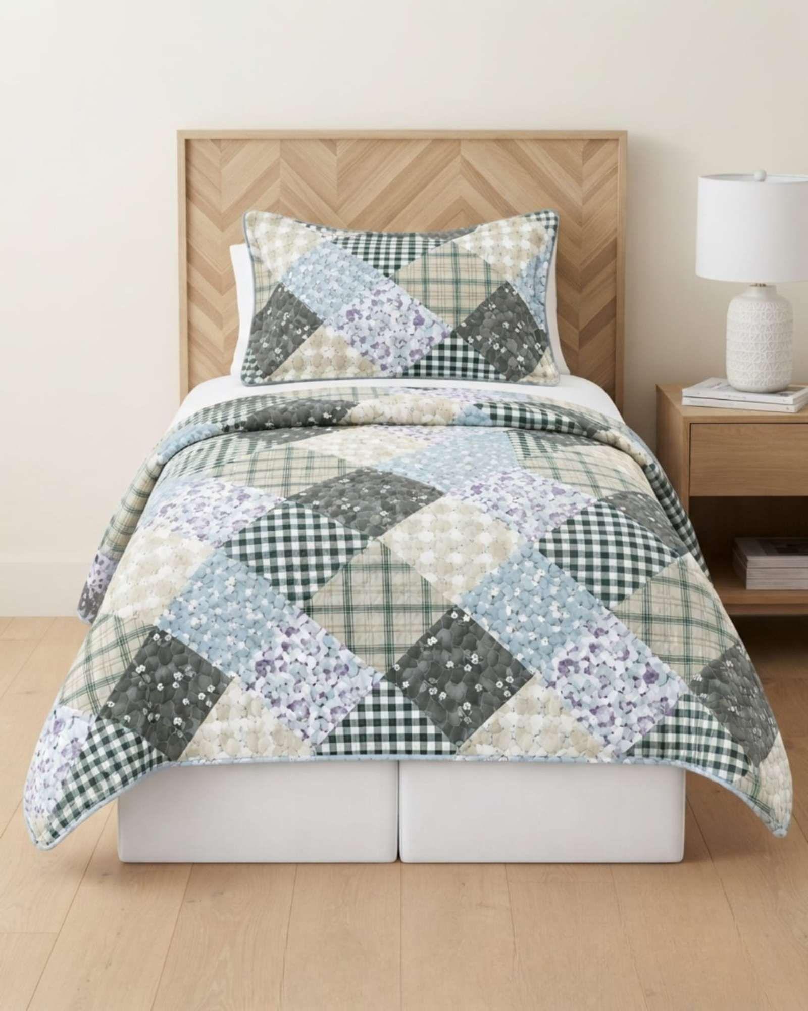 Cubrecama Quilt Delgado 1.5 Plaza para Verano Fresco a4-3