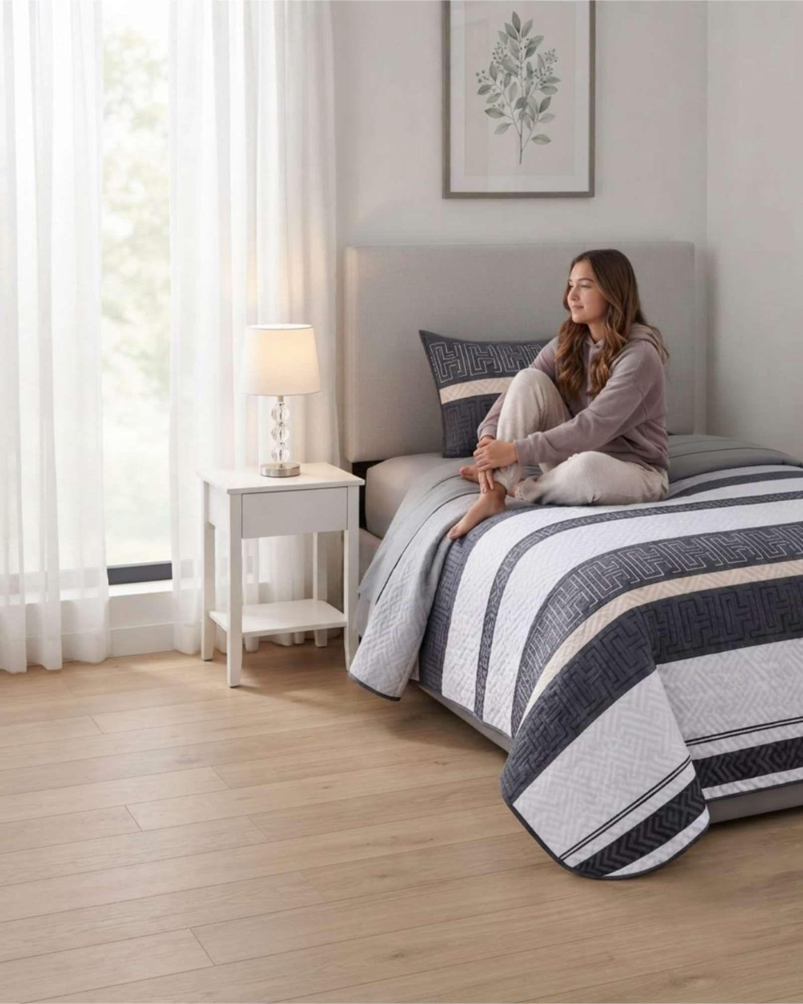 Quilt De Verano 1.5 Plazas Cubrecama Delgado Fresco Y Ligero 12-3