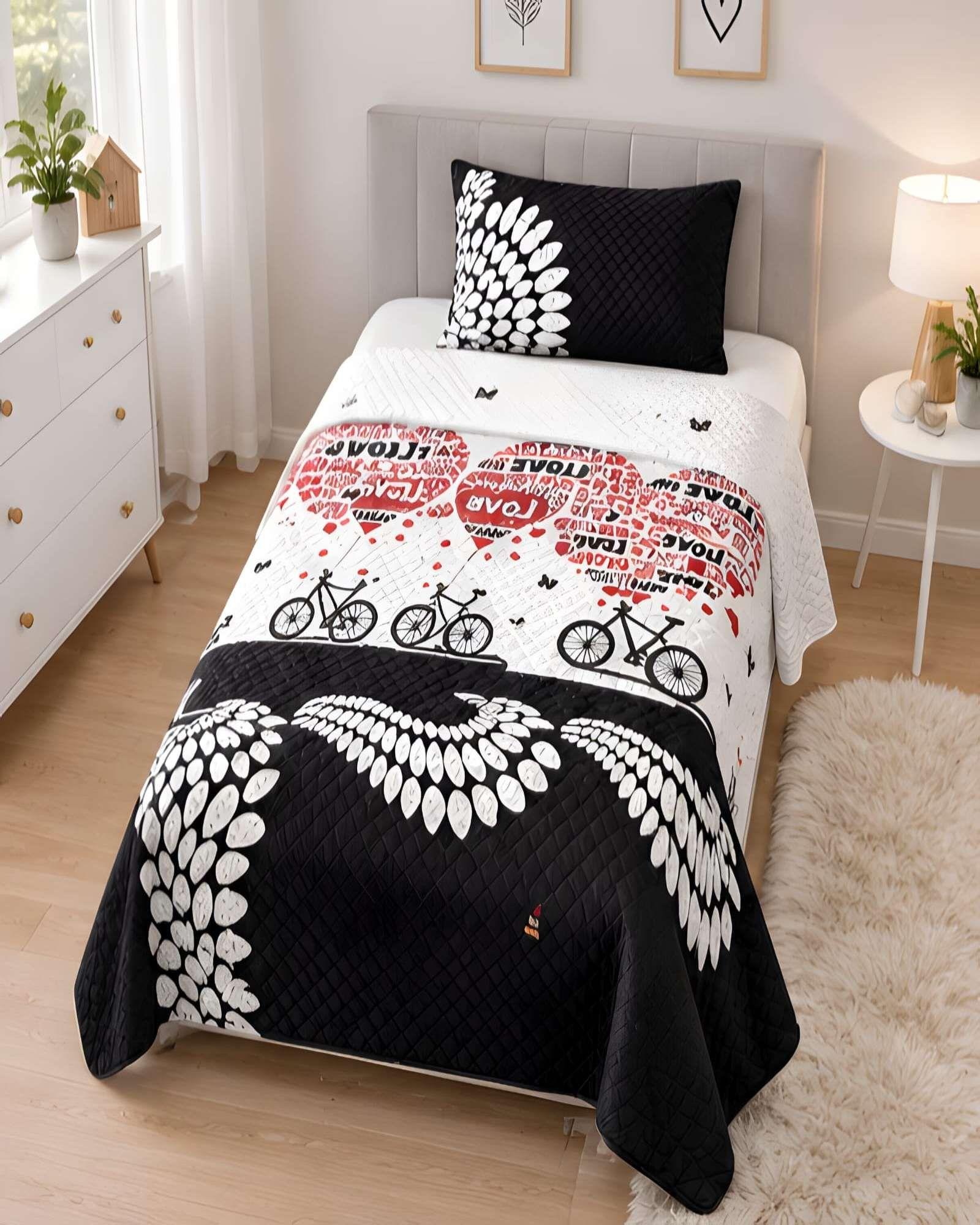 Quilt Delgado Cubrecama 1.5 Plazas + Funda de Almohada D9-1