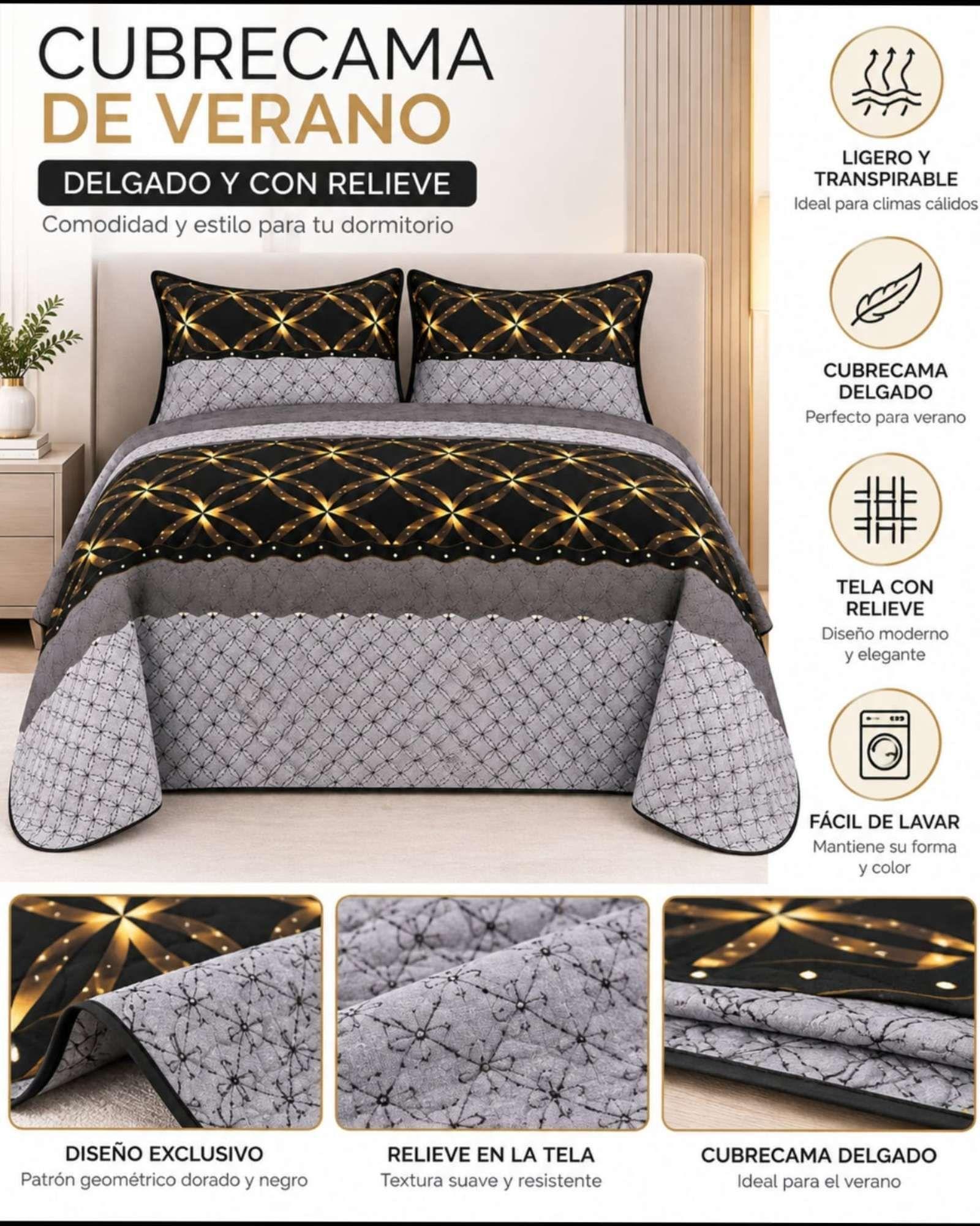 Cubrecama Delgado King Transpirable Con Fundas Mas Almohadas m10-4