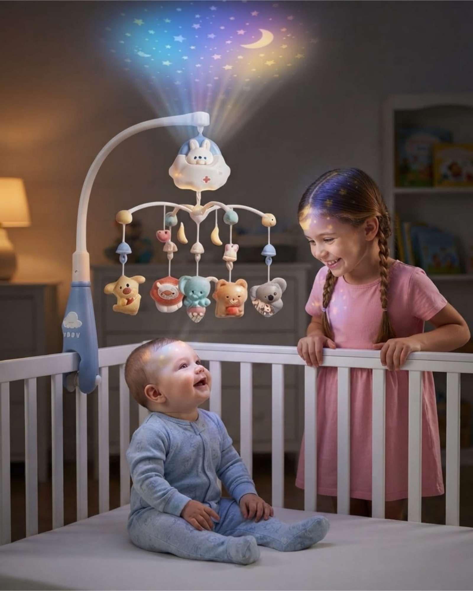 Móvil De Cuna Para Bebés Con Luz, Música Y Control Remoto m2-2