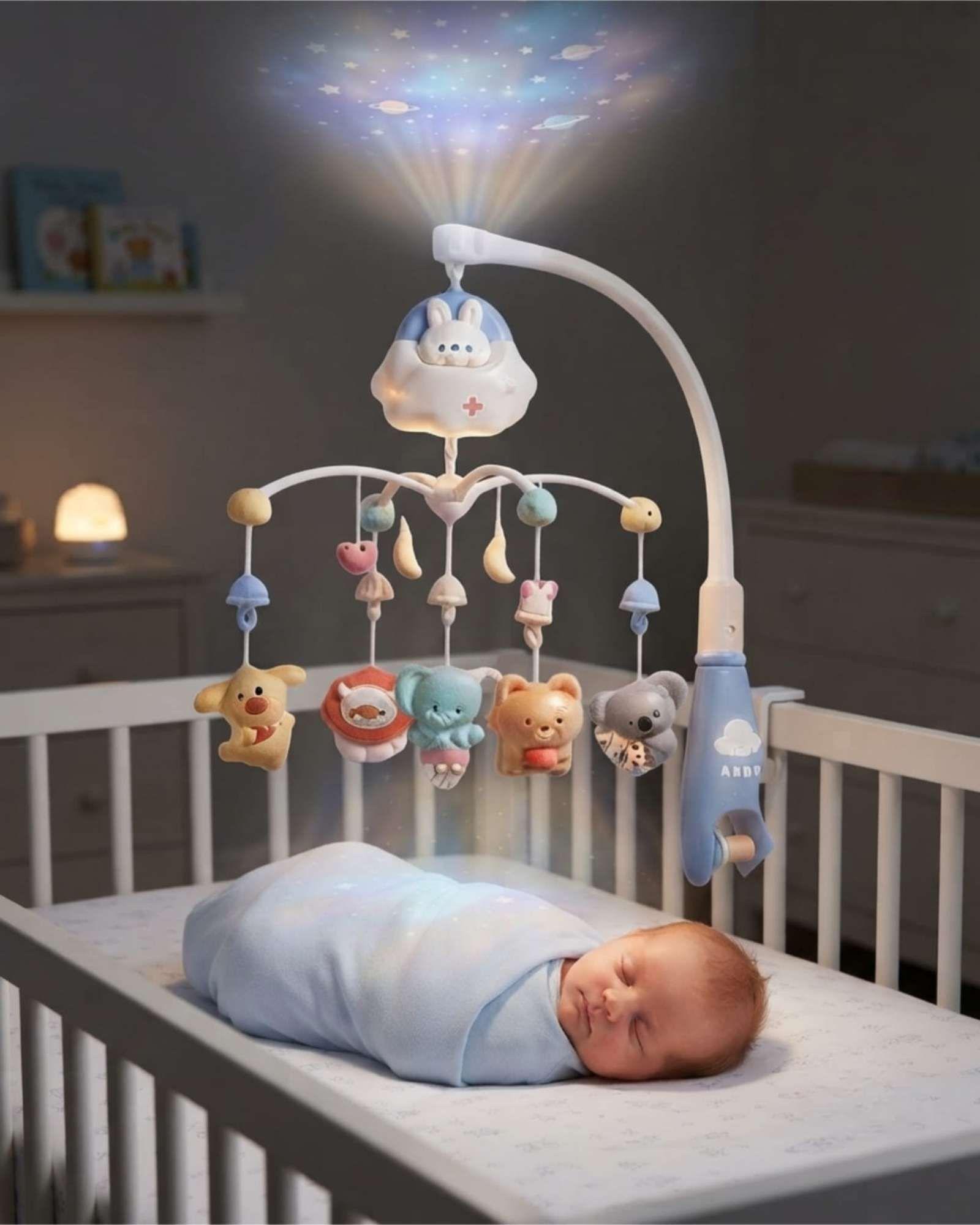 Móvil De Cuna Para Bebés Con Luz, Música Y Control Remoto m2-3