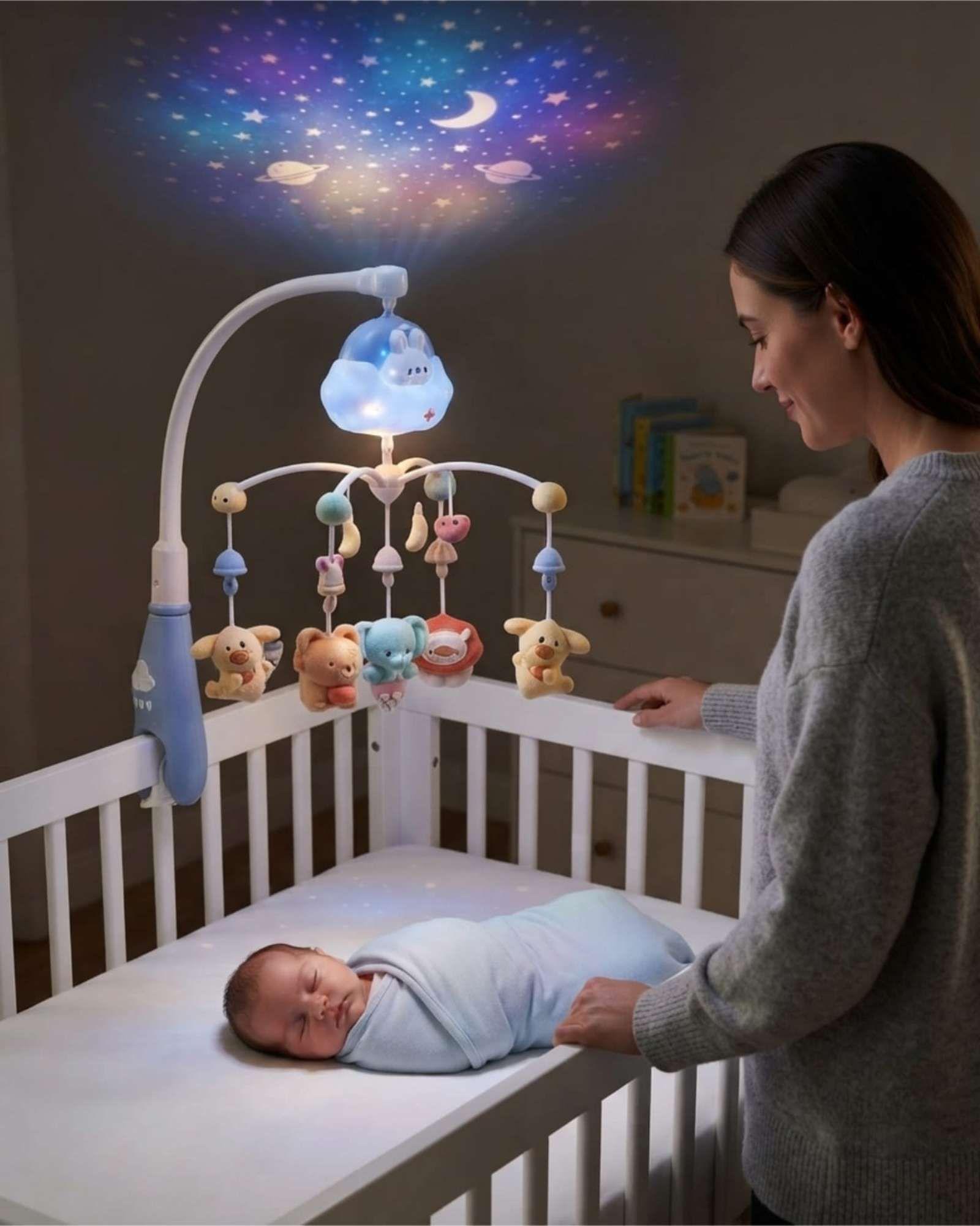 Móvil De Cuna Para Bebés Con Luz, Música Y Control Remoto m2-4