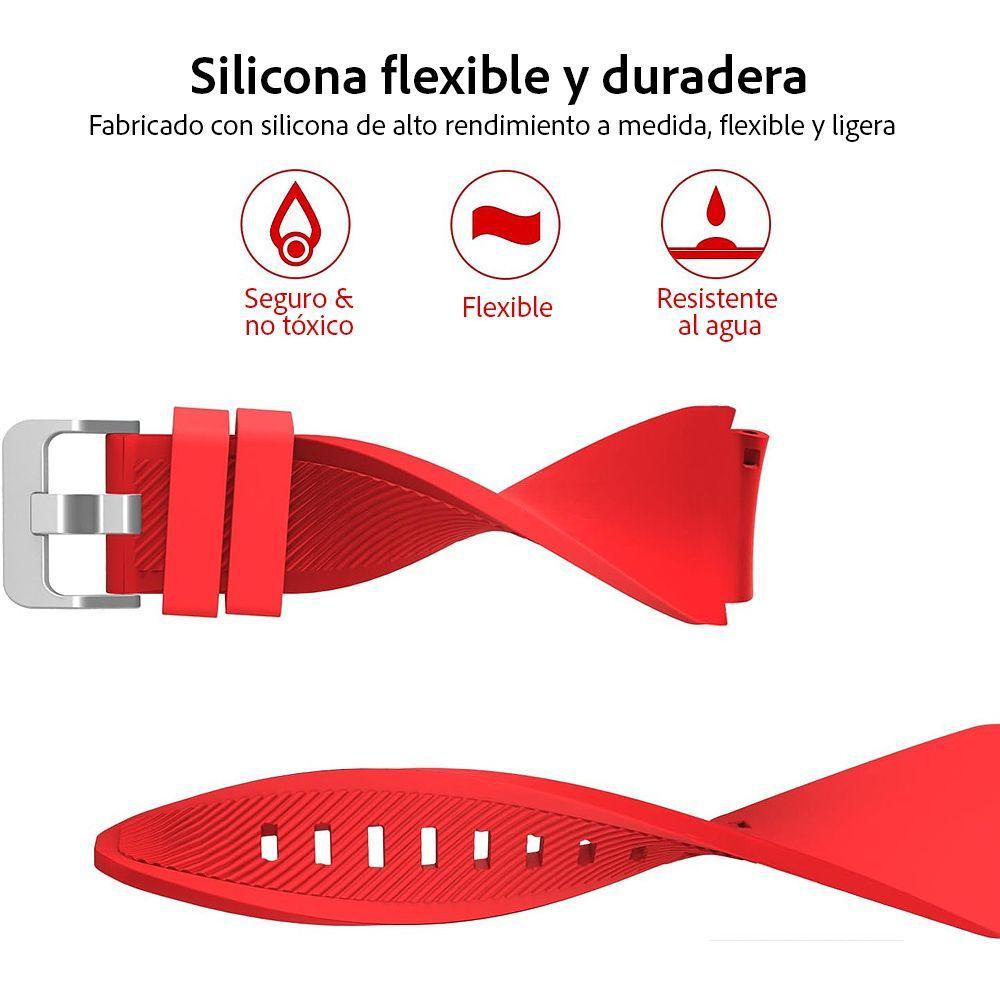  Correa para Smart Watch universal 22 mm de Silicona Rojo-1