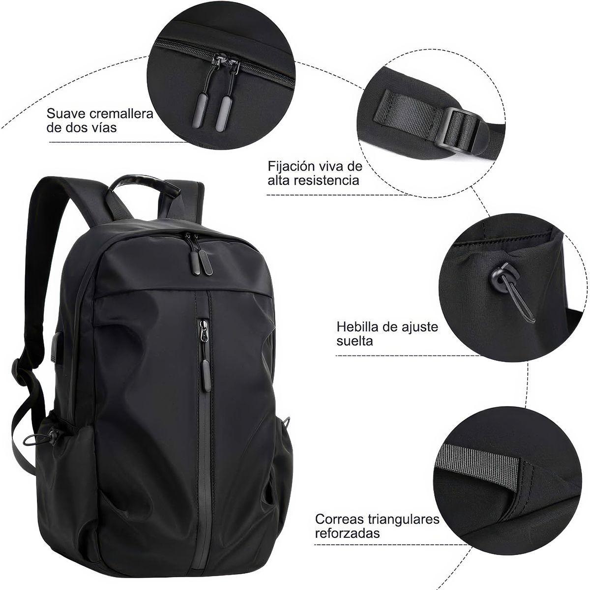  Mochila Notebook Nomad Tech 20-35 Litros USB Viajes y Oficina-3