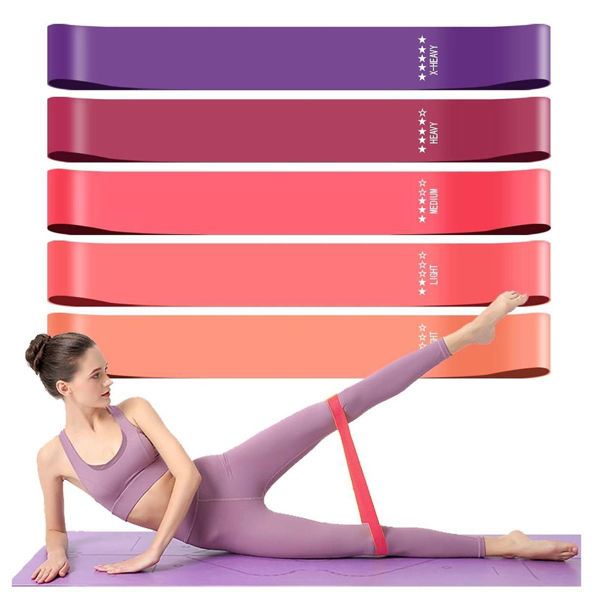 Bandas de Ejercicio Elásticas Pack con 5 Niveles de Fuerza-0
