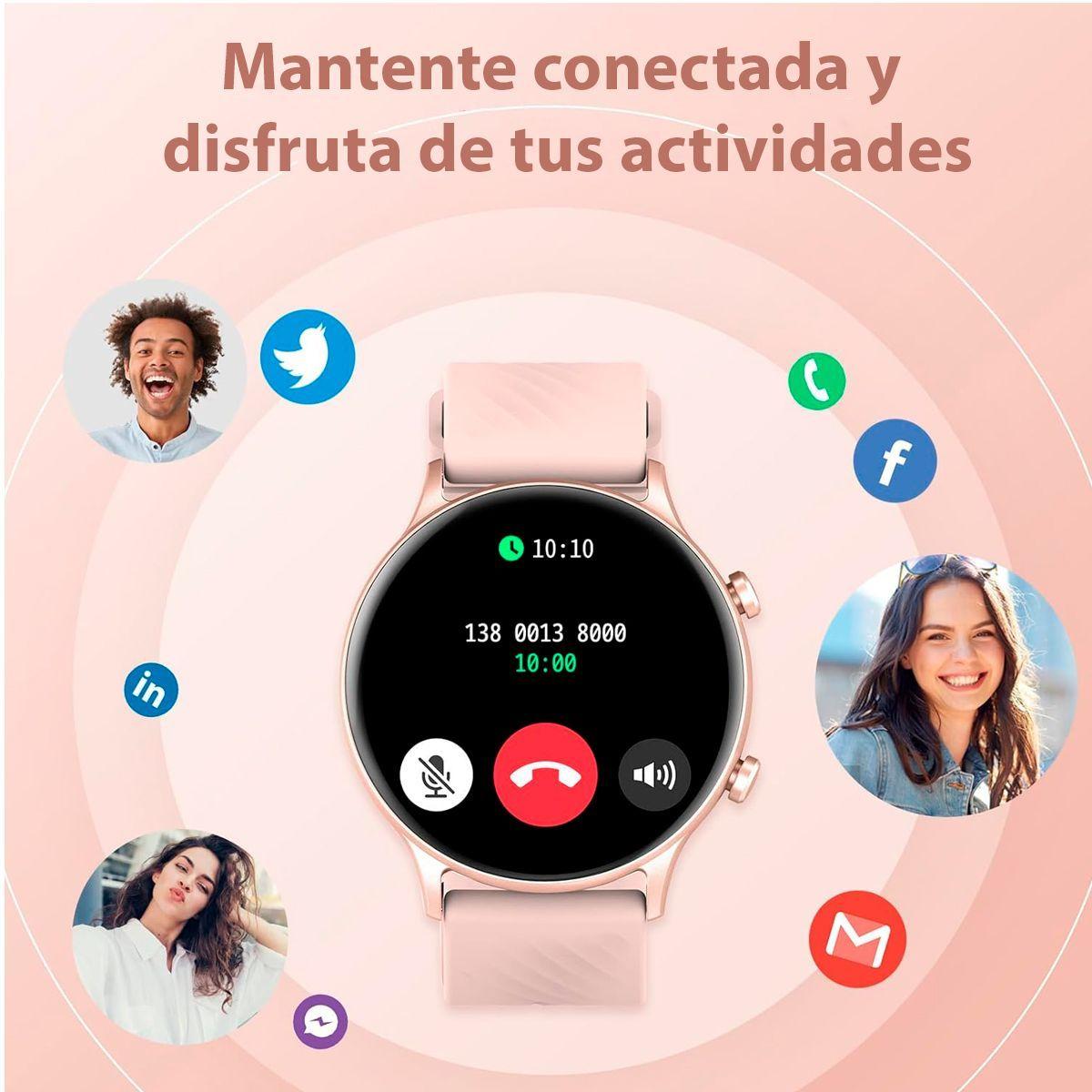 Smartwatch, Reloj inteligente para Mujer Rose Breeze : Llamadas, Deporte y Control por Voz-2