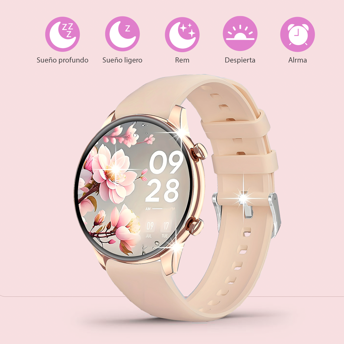 Smartwatch para mujer con Llamadas y Rastreo Fitness-3
