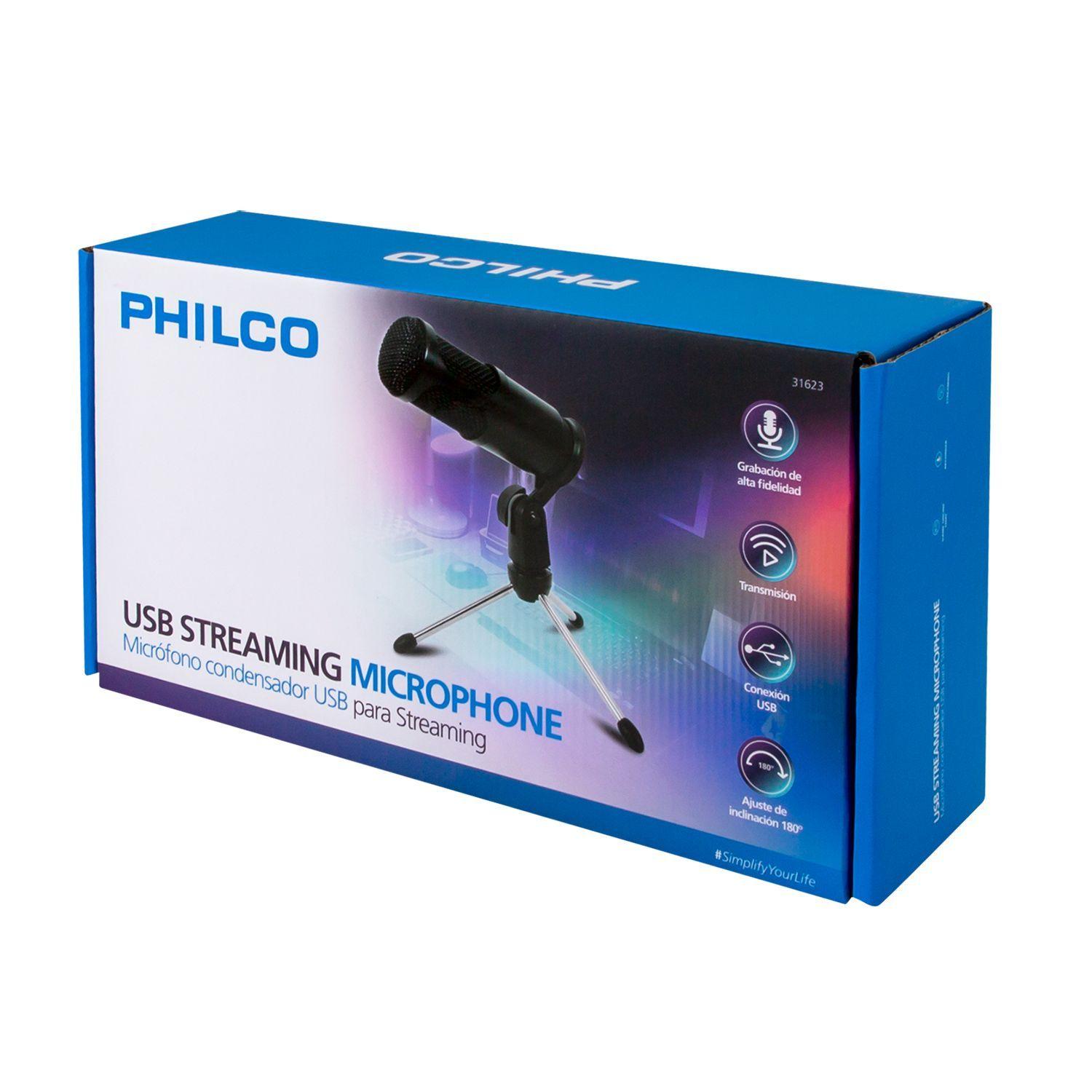 Microfono Streaming USB Studio Con Tripode Philco-5