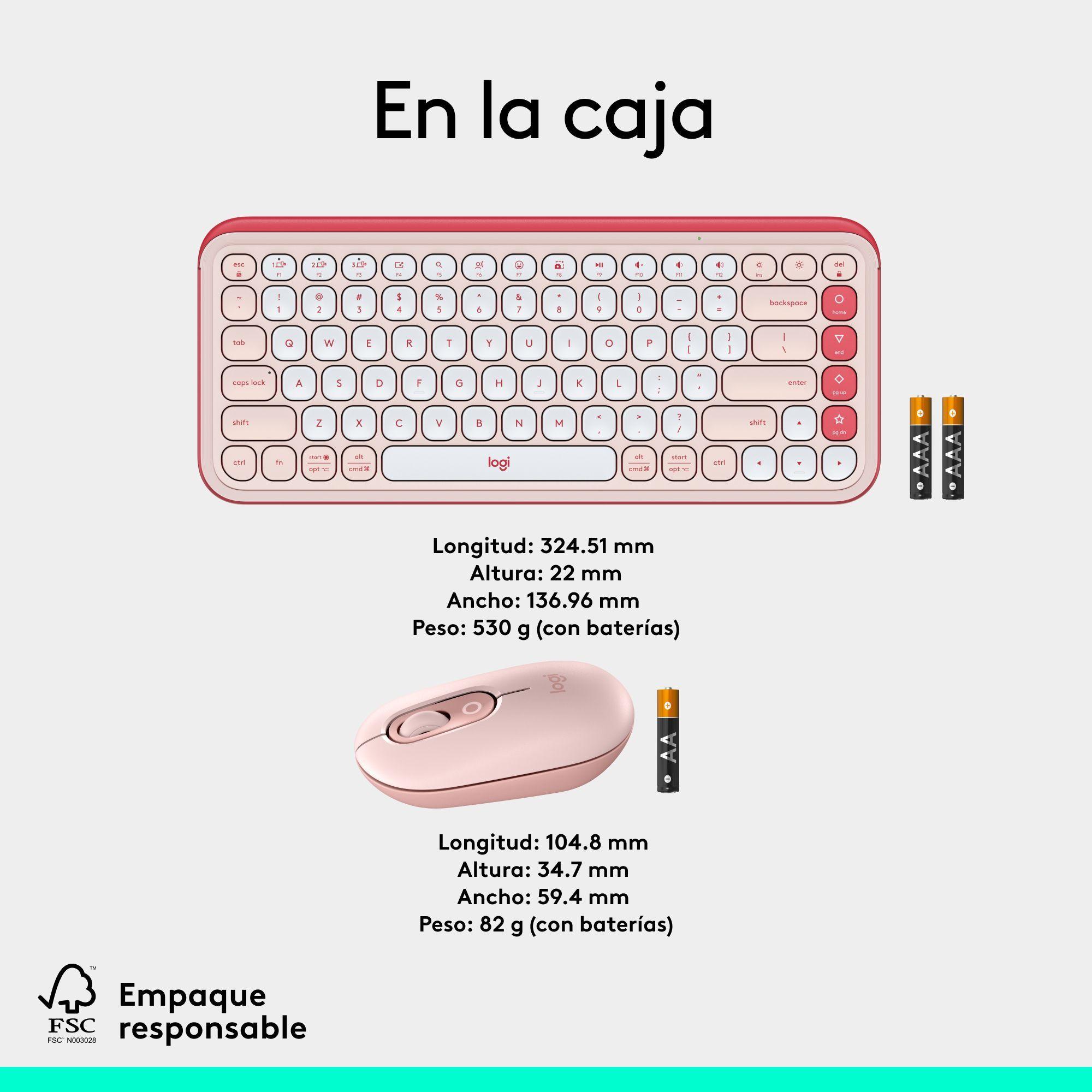 Kit Teclado Y Mouse Logitech Pop Icon Español Rosado-3