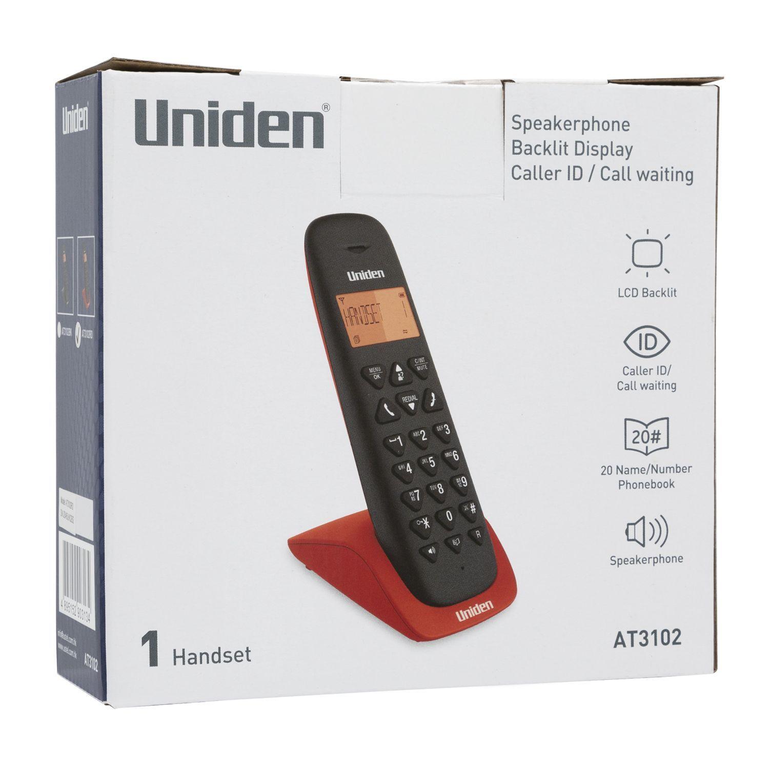 Telefono inalambrico Uniden AT3102 Rojo-4