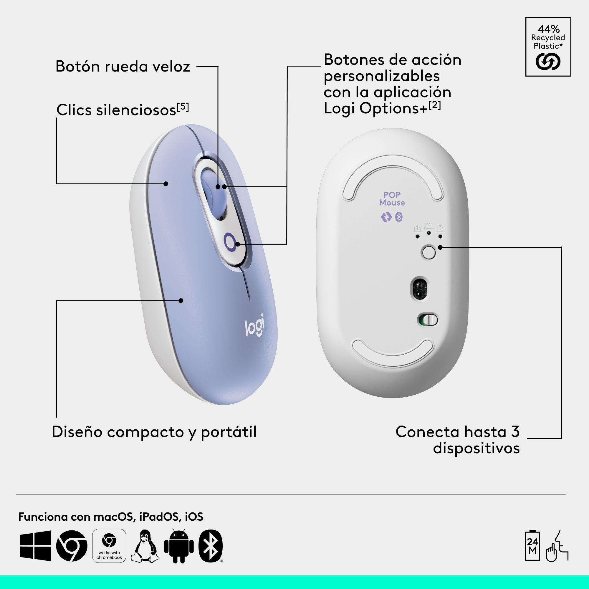 Kit Teclado Y Mouse Logitech Pop Icon Español Lila-4