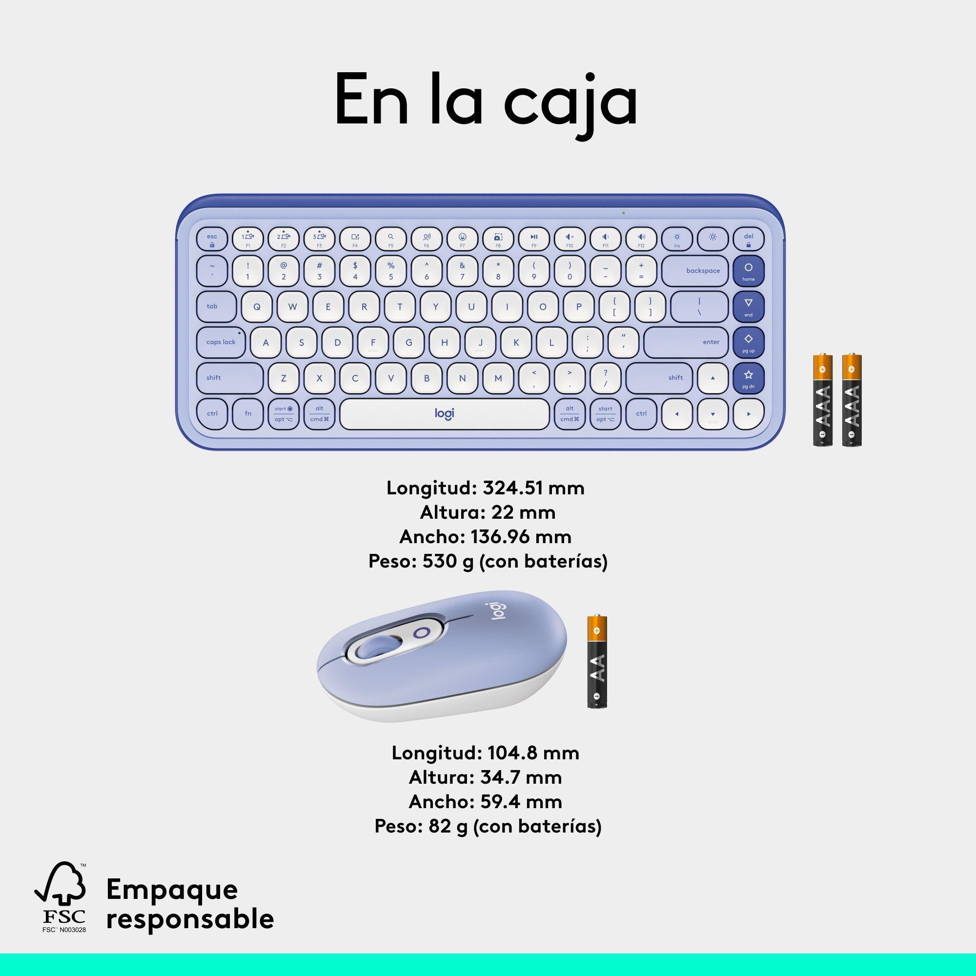 Kit Teclado Y Mouse Logitech Pop Icon Español Lila-3