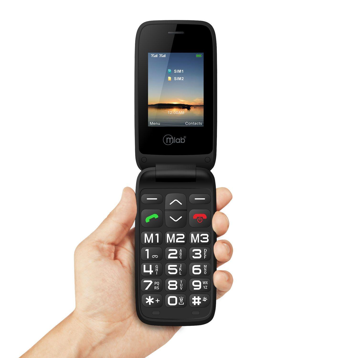 Telefono Senior Tipo Almeja 4G Negro MLAB-0