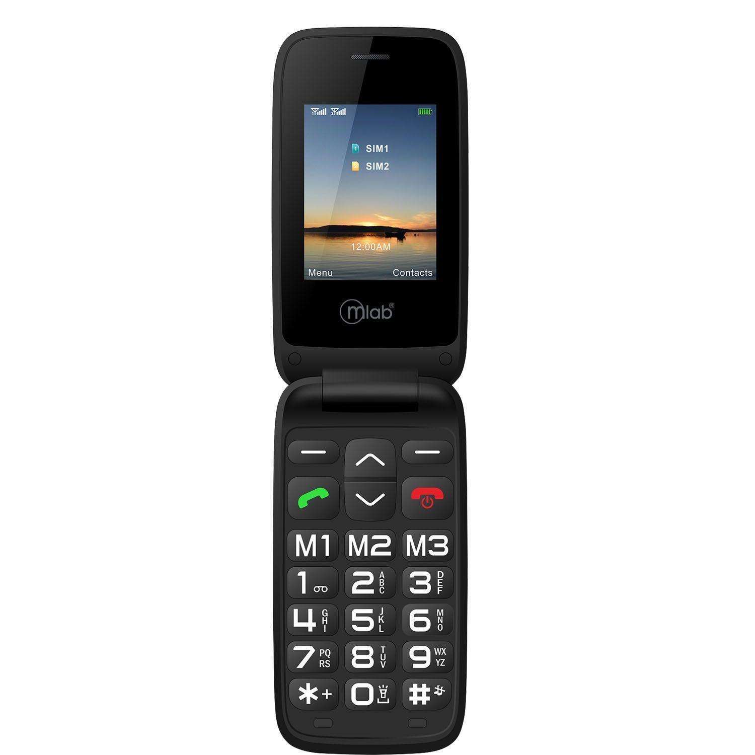 Telefono Senior Tipo Almeja 4G Negro MLAB-1