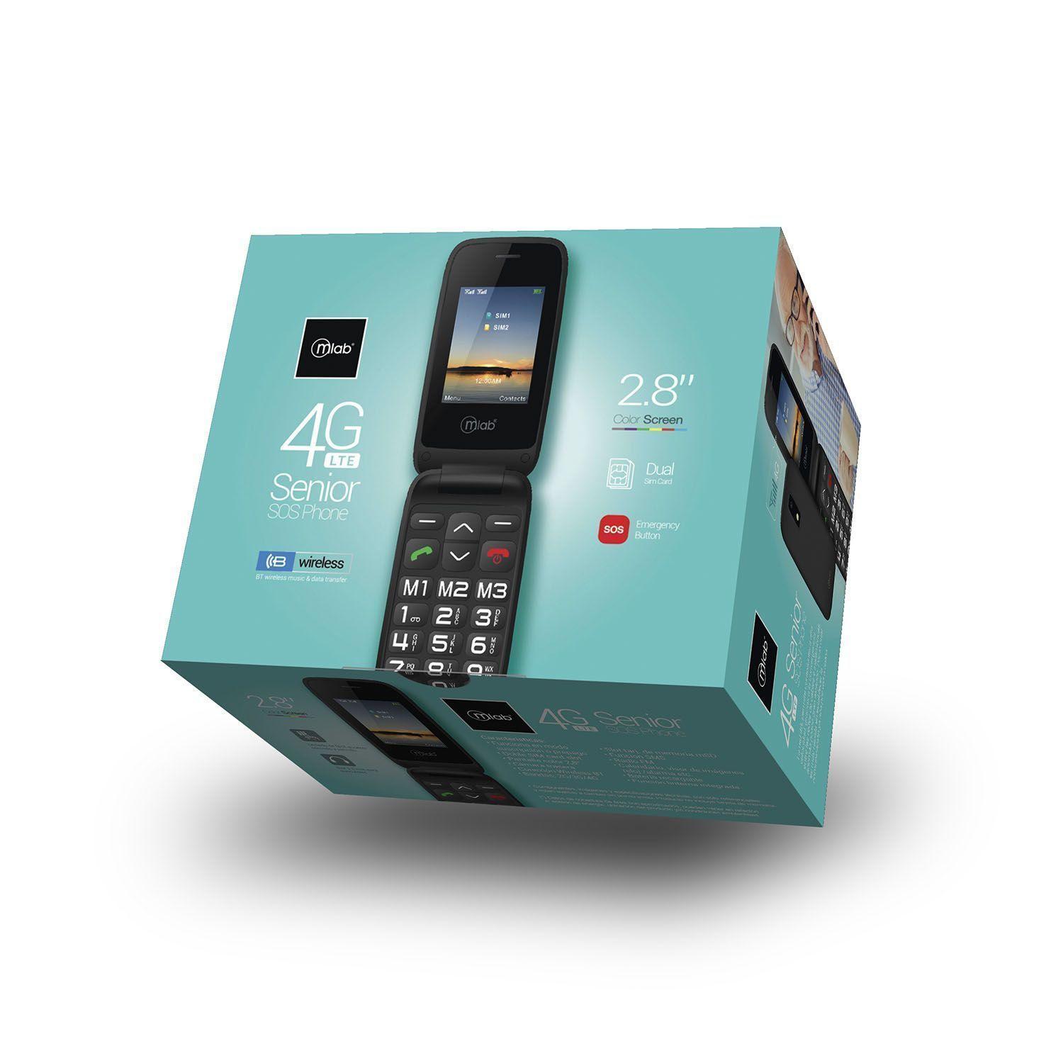 Telefono Senior Tipo Almeja 4G Negro MLAB-5