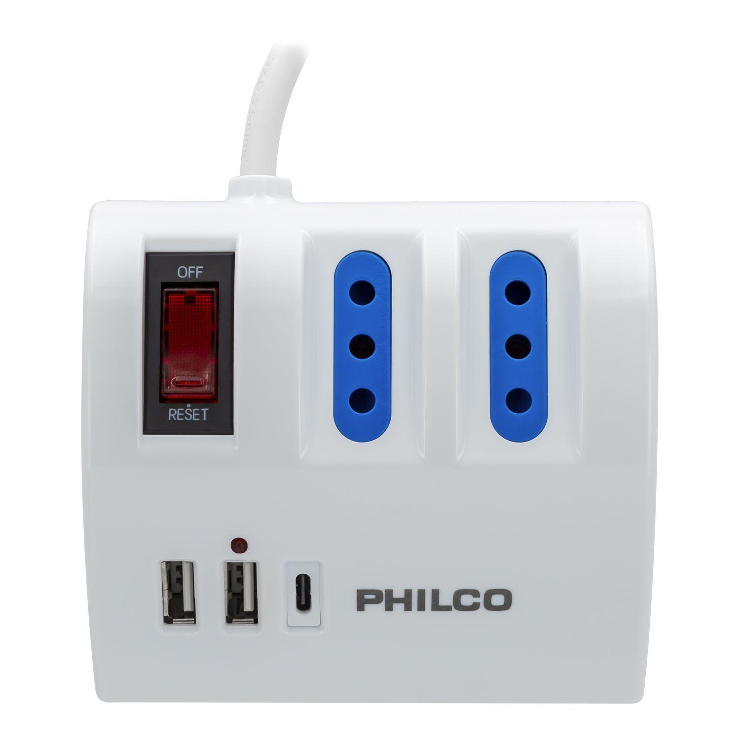 Extension De Escritorio AC USB tipo C Philco Blanco-3