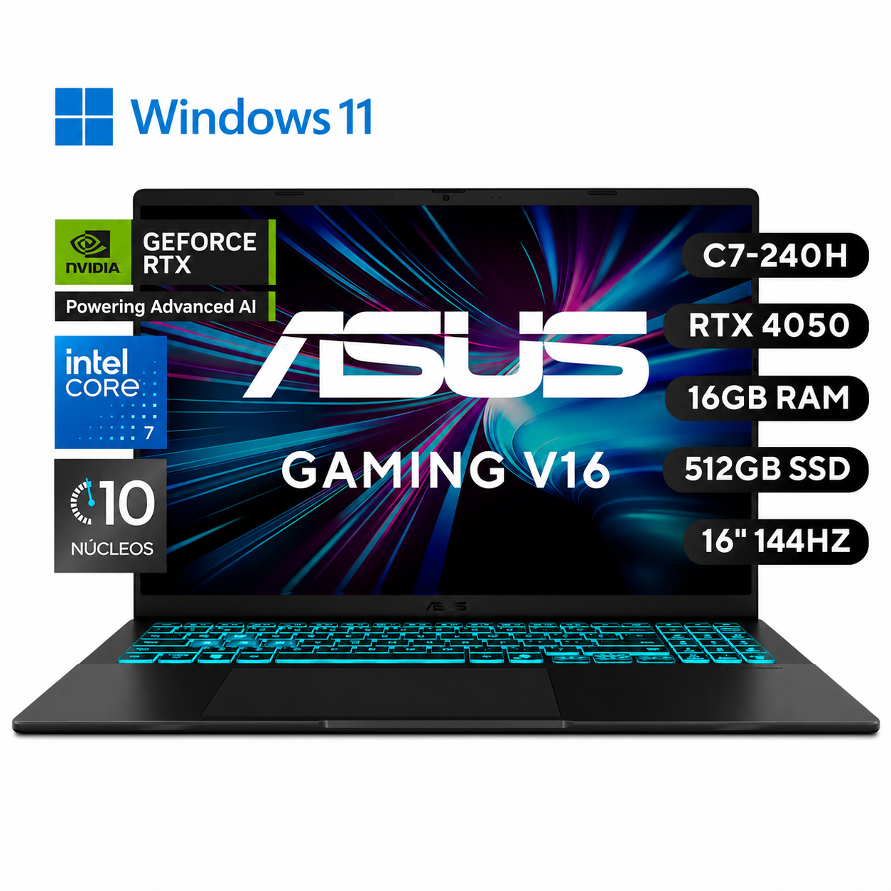 Notebook Gamer ASUS V16 Core 7 16GB RAM 512GB SSD RTX 4050 16 144Hz Reacondicionado-0