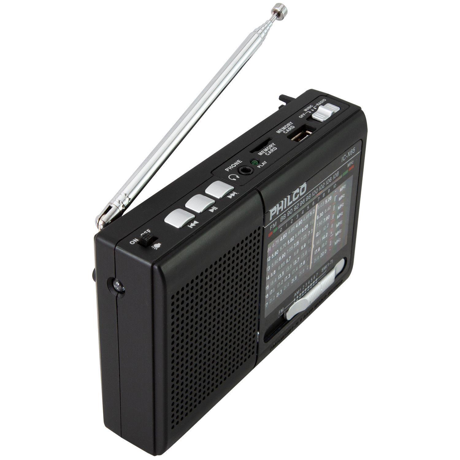 Radio Portatil AM FM BT SD Linterna Philco ICX-65-1