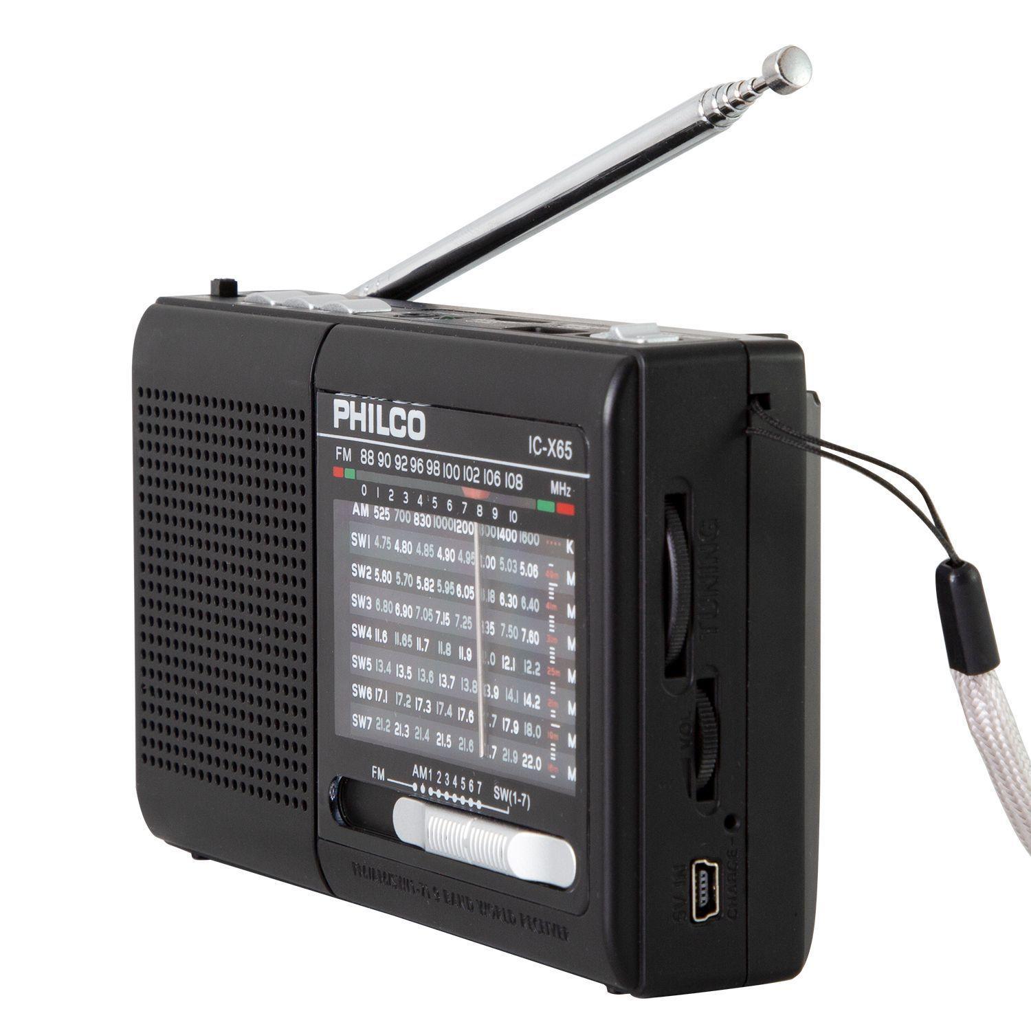Radio Portatil AM FM BT SD Linterna Philco ICX-65-2
