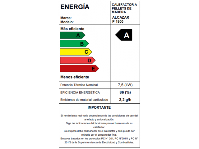 Estufa a Pellet Alcazar P1800 Gris-7