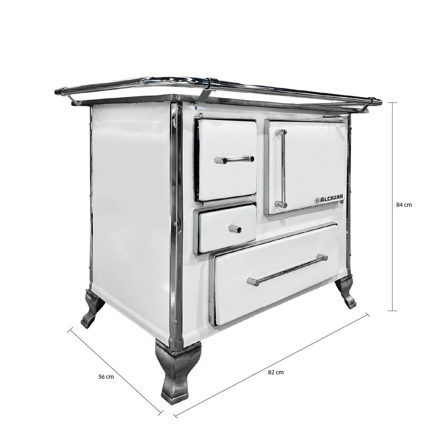 Cocina a Leña Alcazar Llaima Mueble 80 Blanca-4