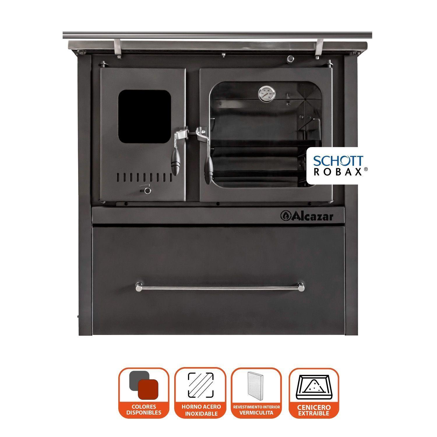 Cocina a Leña Alcazar Europea M80 Gris-2