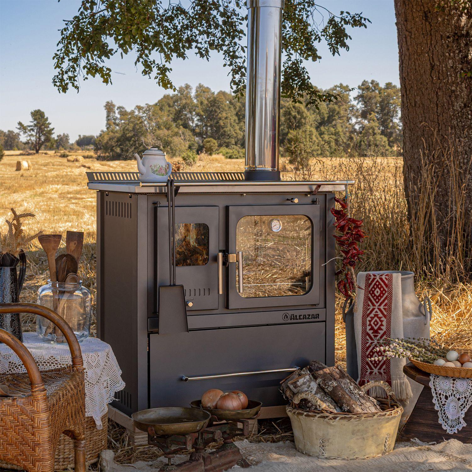 Cocina a Leña Alcazar Europea M80 Gris-2